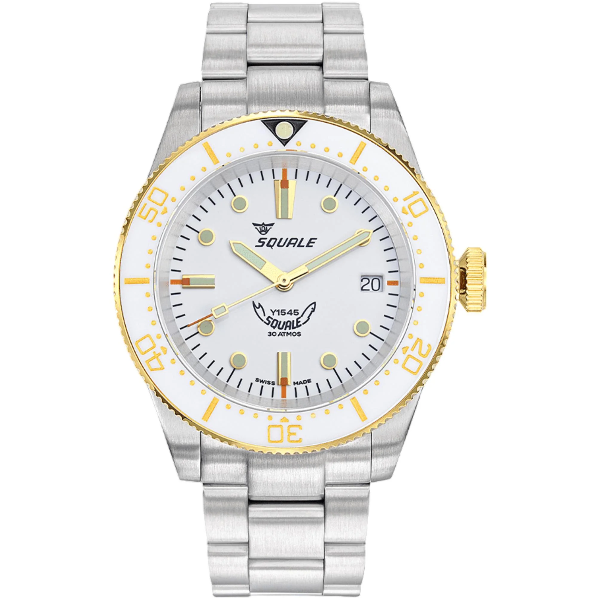 Squale 1545 Automatic White Dial Steel Strap Men's Watch 1545WTWT.AC - Image 5