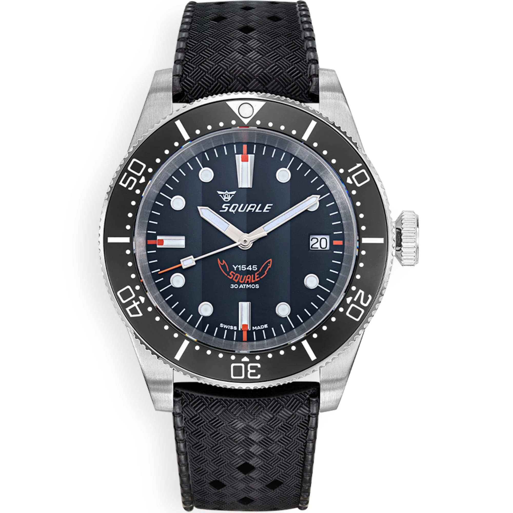 Squale 1545 Automatic Black Dial Black Rubber Strap Men’s Watch 1545BKBKC.HT - Image 6