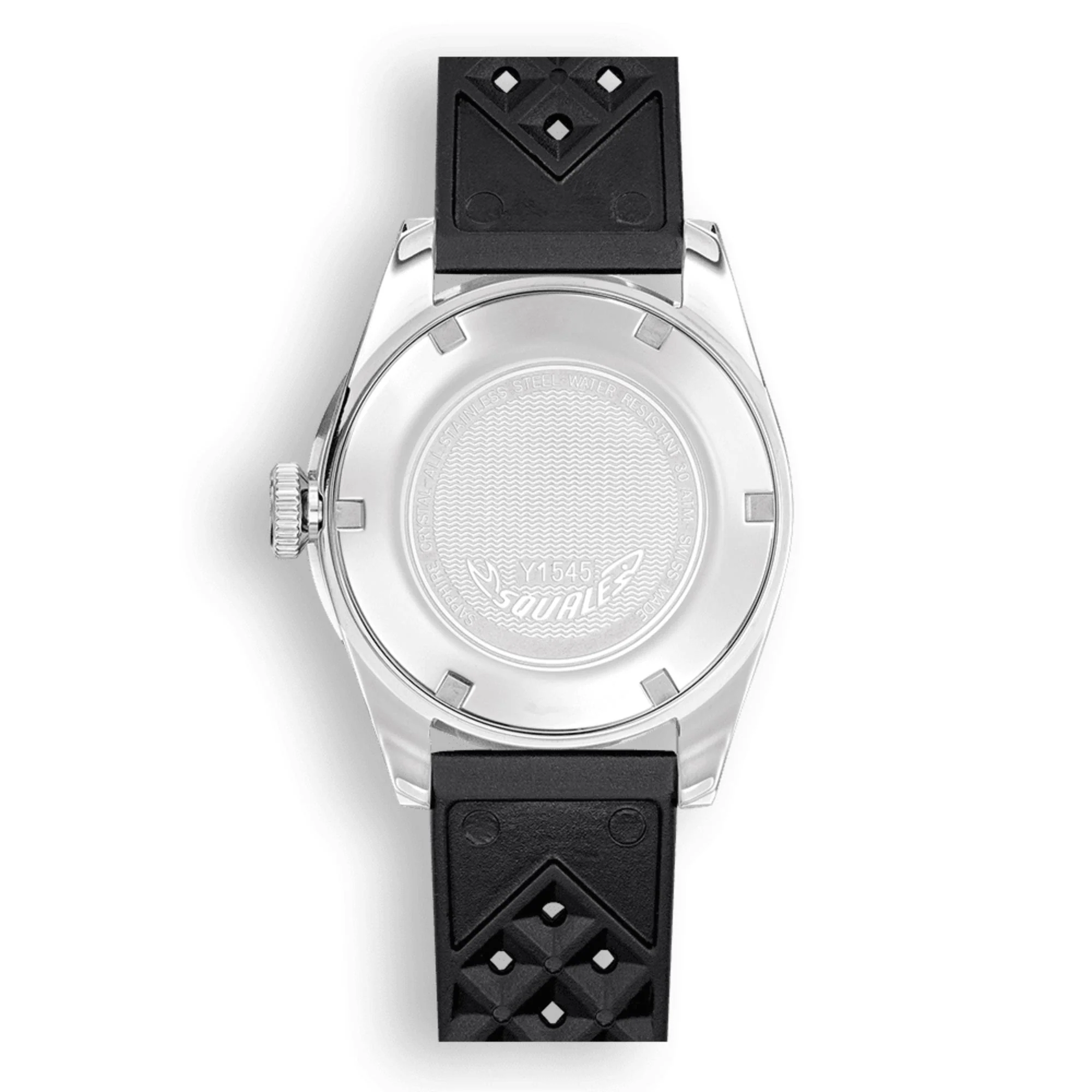 Squale 1545 Steel Automatic Black Dial Rubber Strap Men's Watch 1545SSBK.HT - Image 7