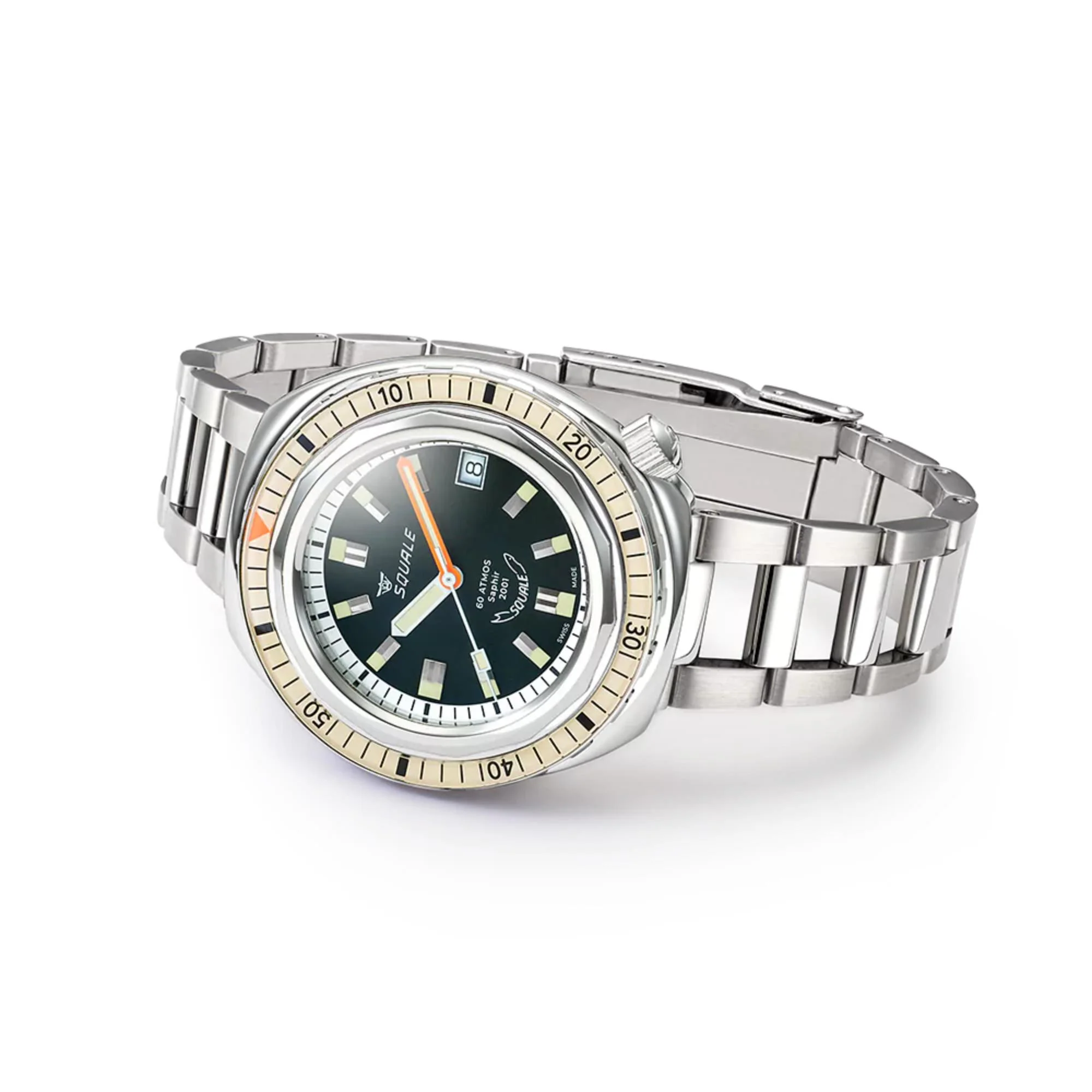 Squale 2001 Sand Automatic Black Dial Steel Strap Men's Watch 2001BEBK.AC - Image 8