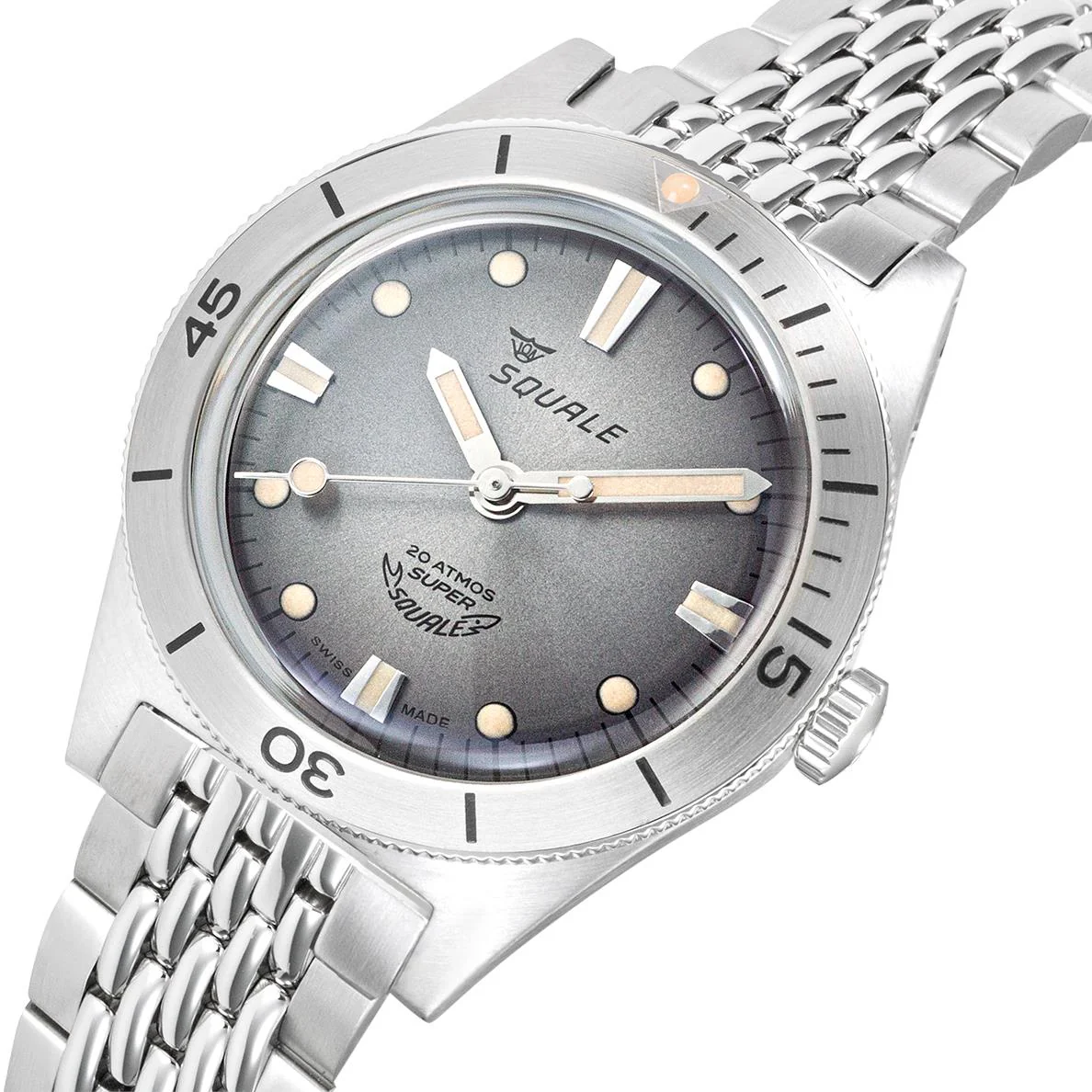 Squale Super-Squale Automatic Grey Dial Steel Strap Men’s Watch SUPERSSG.AC - Image 2