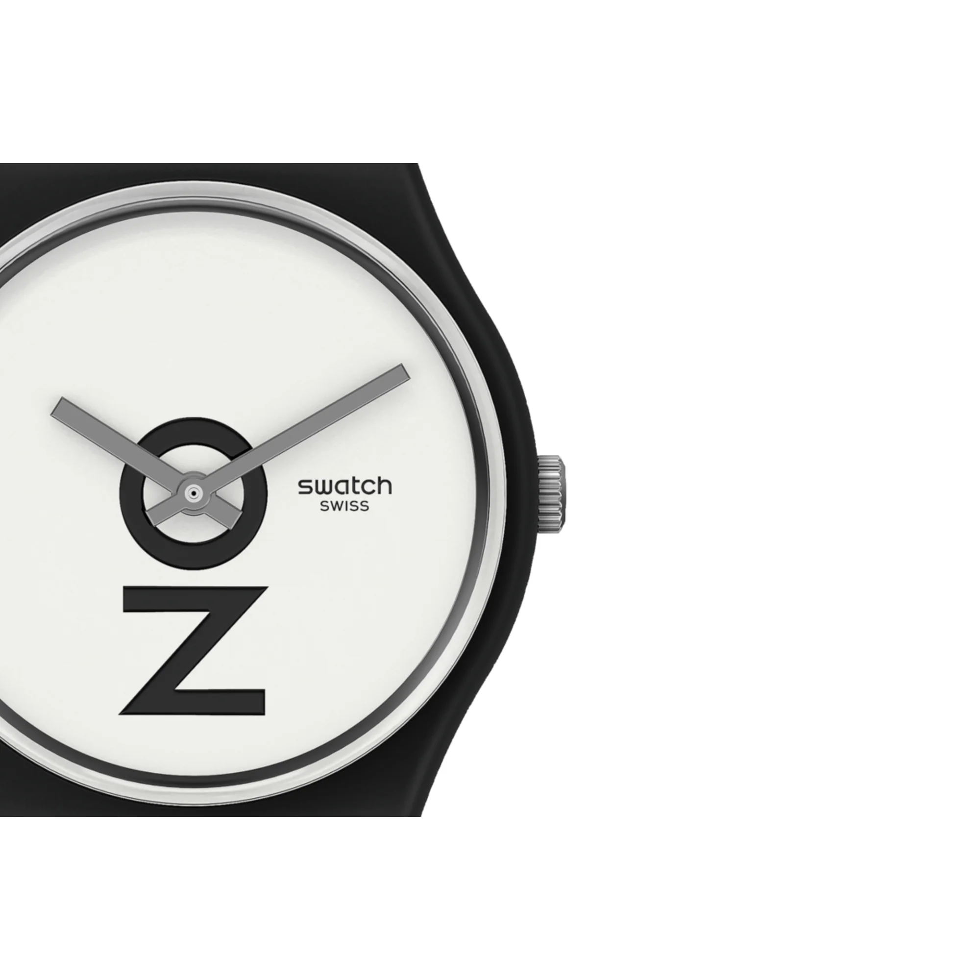 Swatch Always There Quartz White Dial Black Silicone Strap Watch GB328 - Image 3