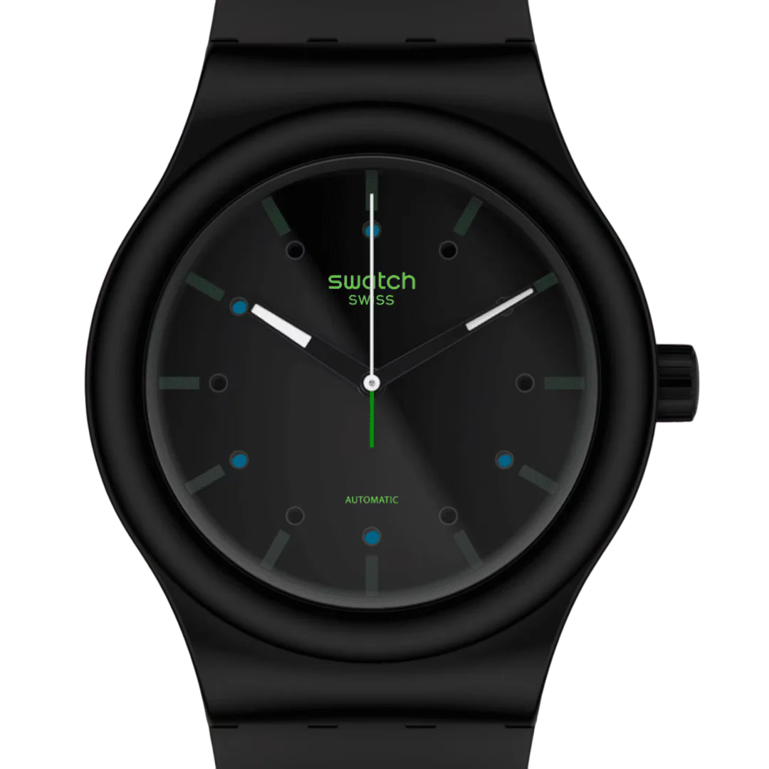 Swatch AM51 Automatic Black Dial Bio Sourced Strap Men's Watch SO30B400 - Image 3