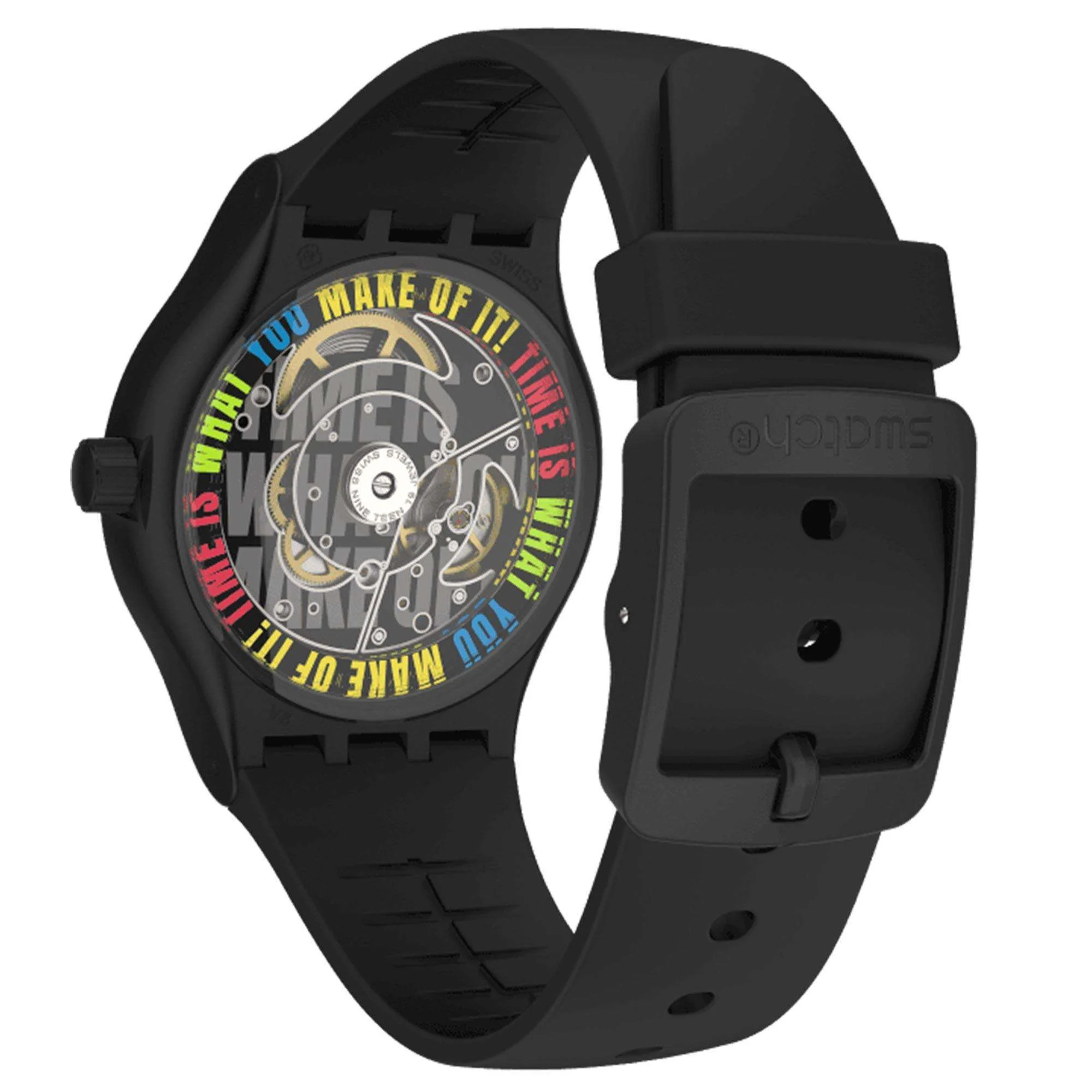 Swatch AM51 Automatic Black Dial Bio Sourced Strap Men's Watch SO30B400 - Image 6
