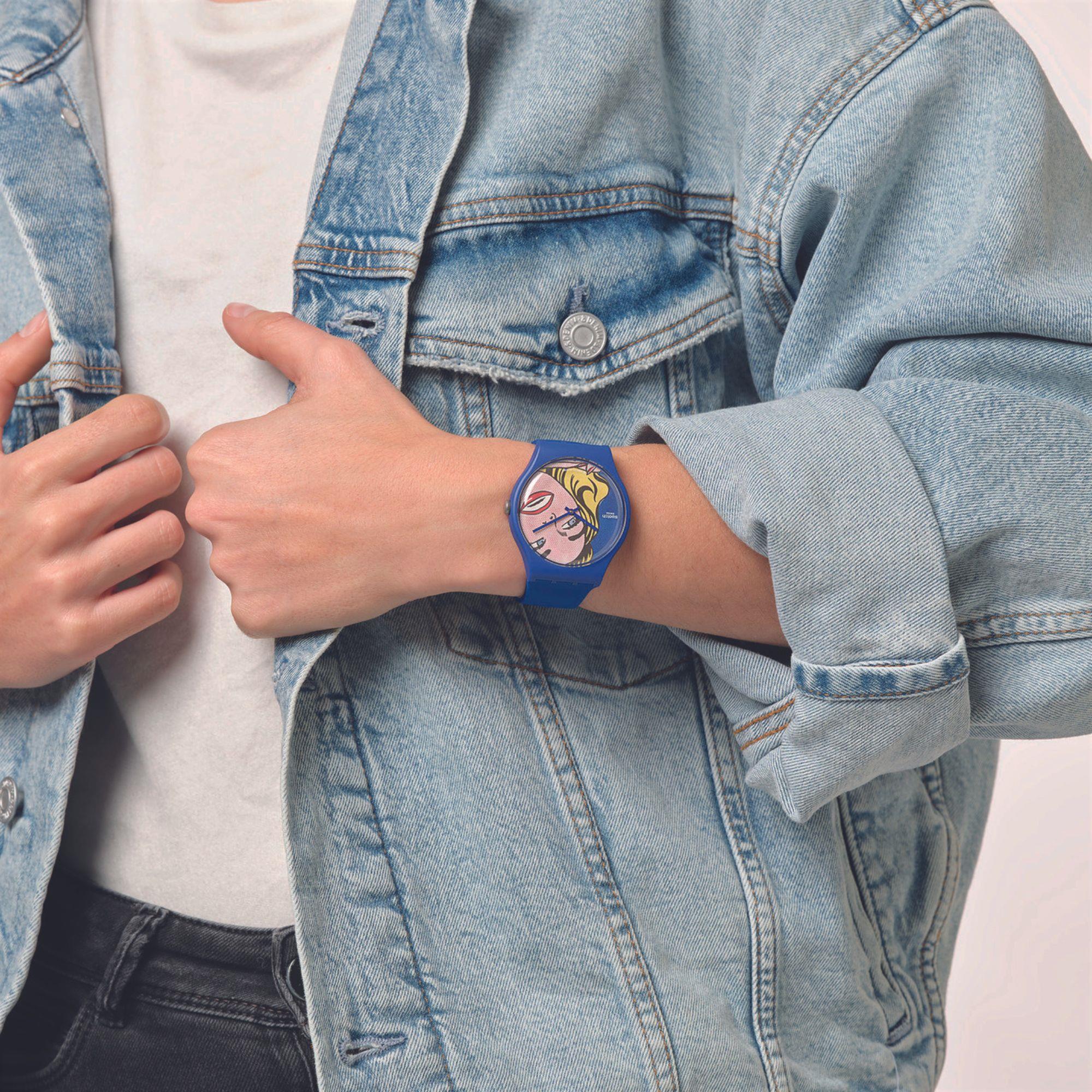 Swatch Art Journey Girl By Roy Lichtenstein Blue Unisex Silicone Strap Watch SUOZ352 - Image 19