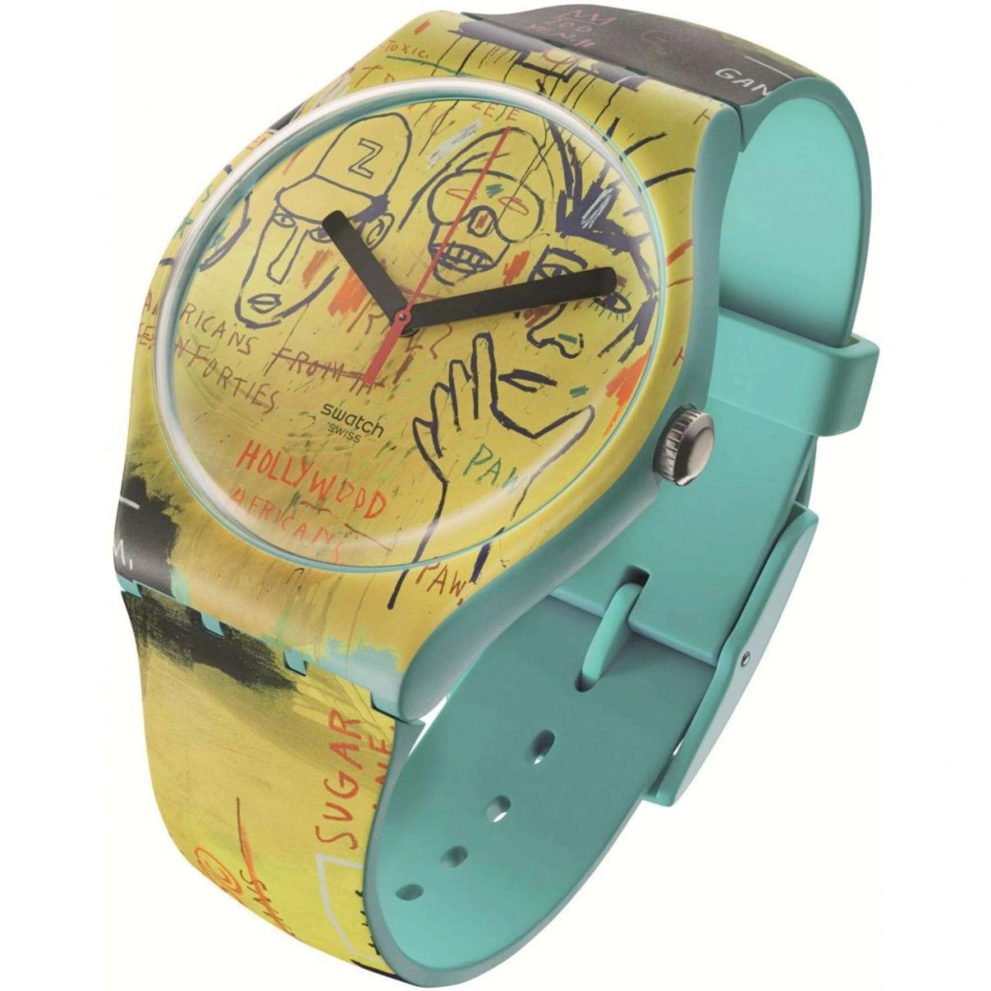 Swatch Art Journey "Hollywood Africans By JM Basquiat" Quartz Yellow Dial Unisex Watch SUOZ354 - Image 2