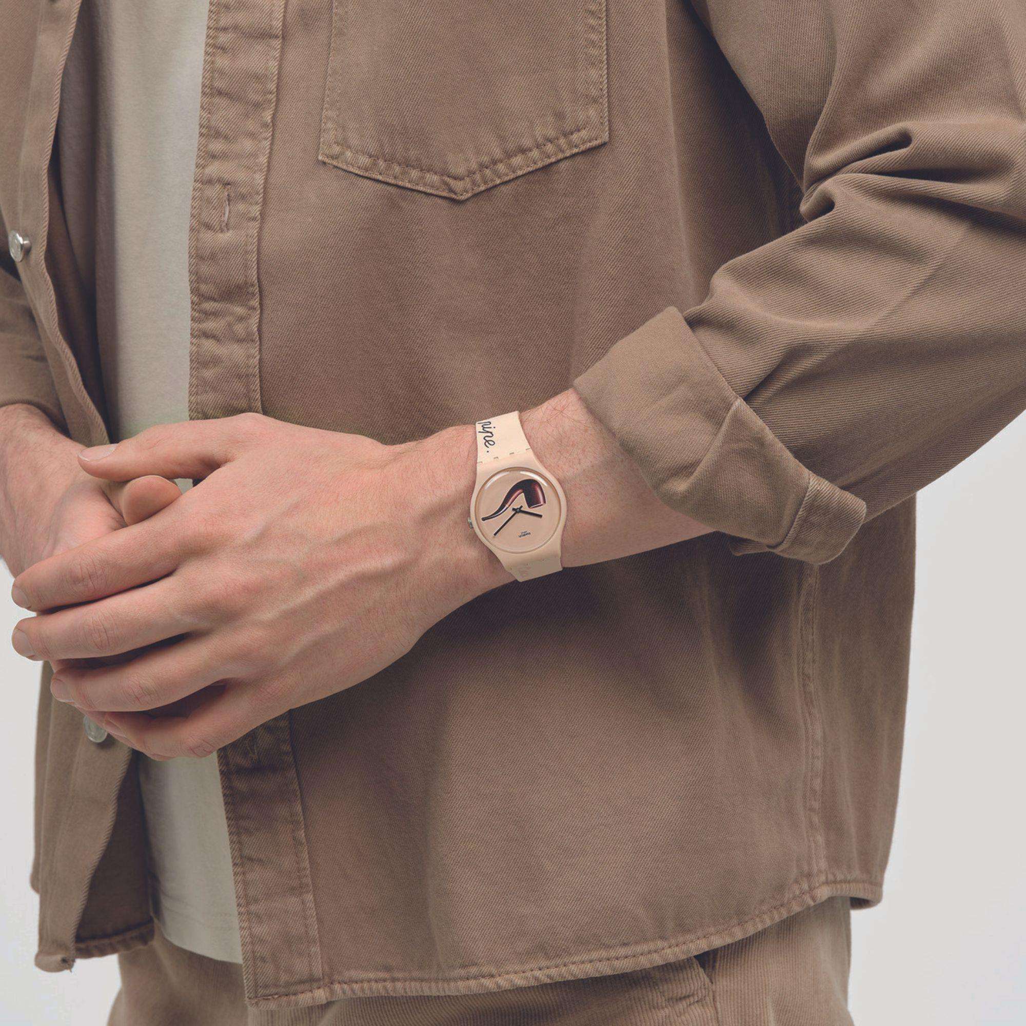 Swatch Art Journey La Trahison Des Images By Rene Magritte Silicon Strap Unisex Watch SO29Z124 - Image 9
