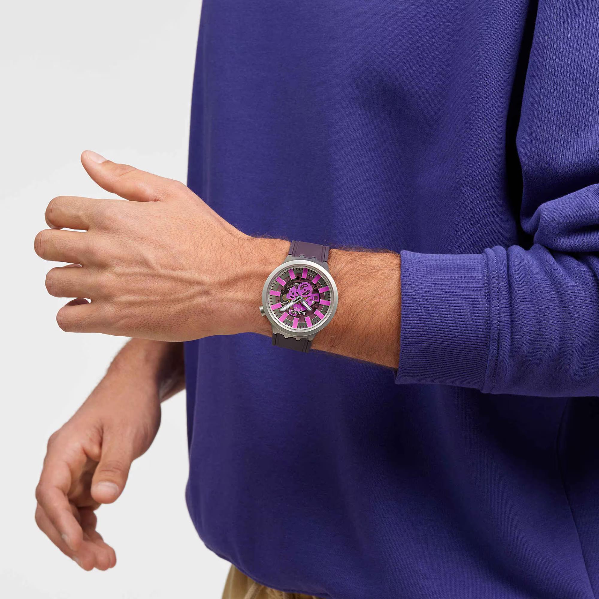 Swatch Audacious Acai Grey Dial Unisex Watch SB07S120 - Image 5