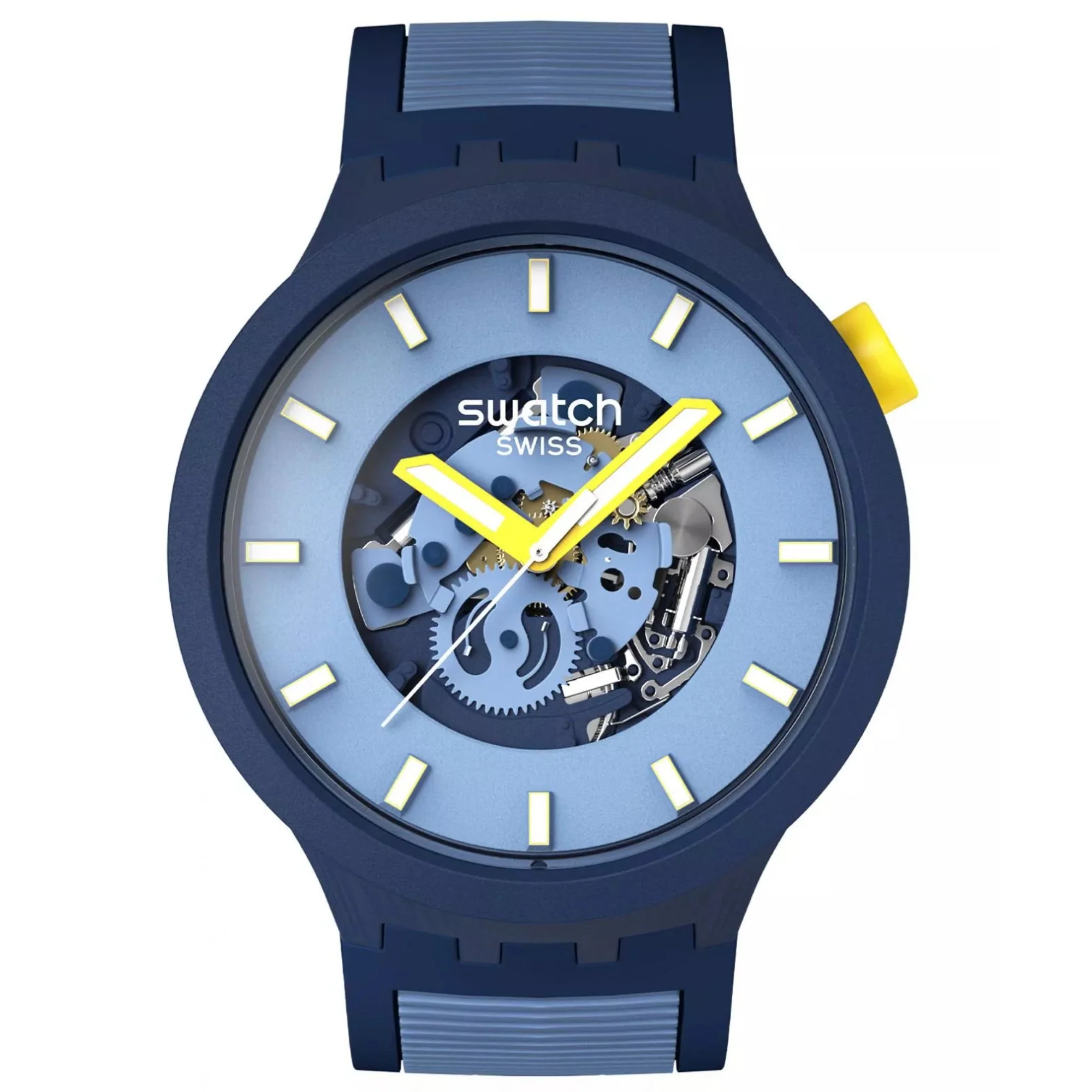 Swatch BELOW THE HORIZON Quartz Dark Blue Dial Silicone Strap Unisex Watch SB05N117 - Image 7