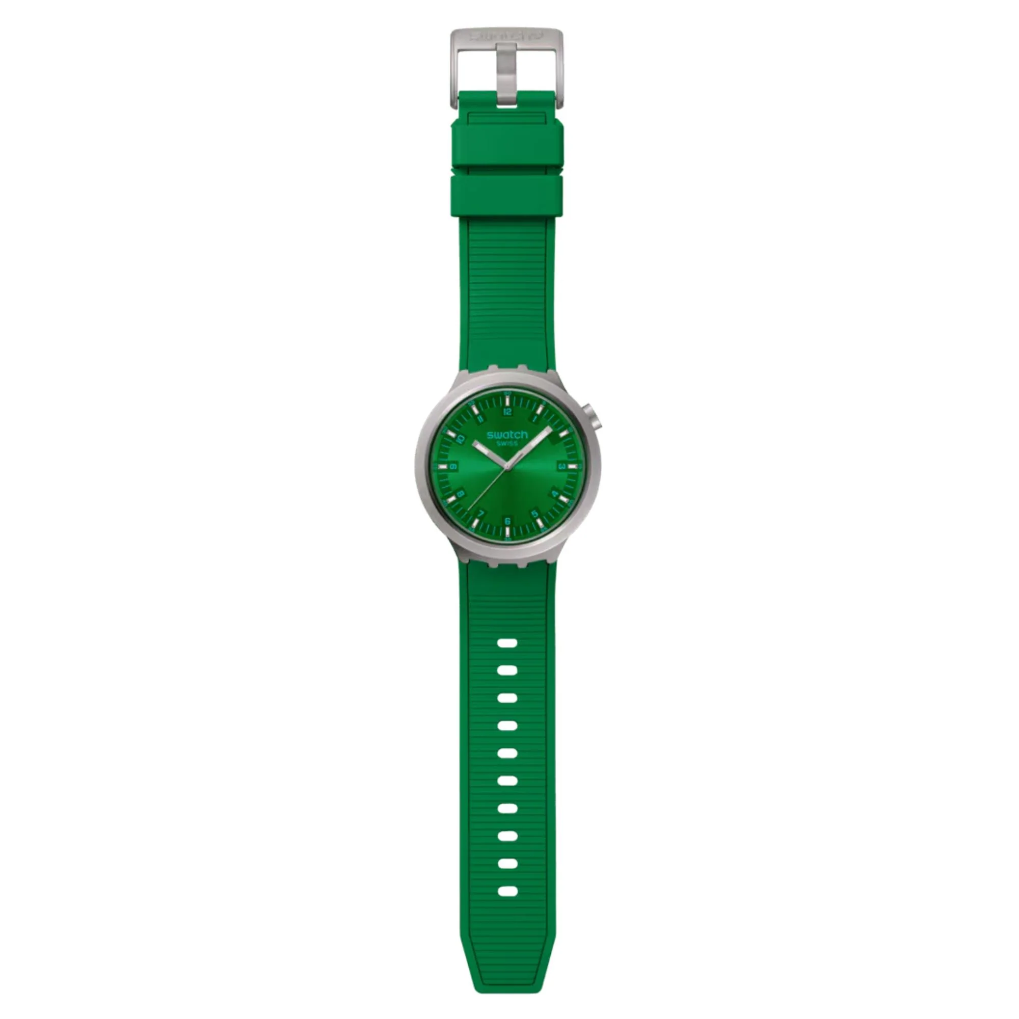 Swatch Big Bold Irony Forest Face Quartz Green Dial Stainless Steel Bracelet Unisex Watch SB07S101 - Image 7