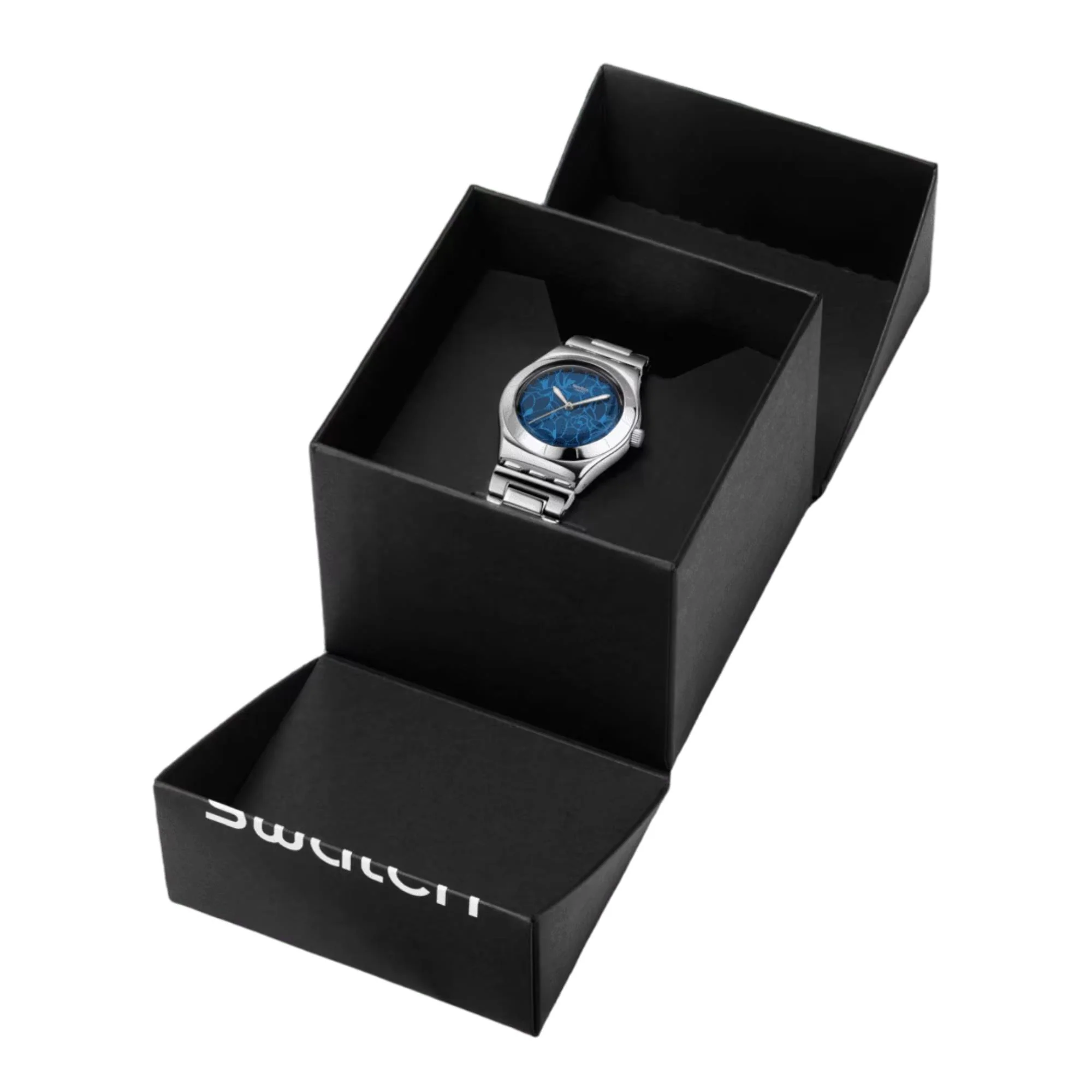 Swatch Blue Petal Frenzy Blue Dial Stainless Steel Strap Unisex Watch YLS235G - Image 5