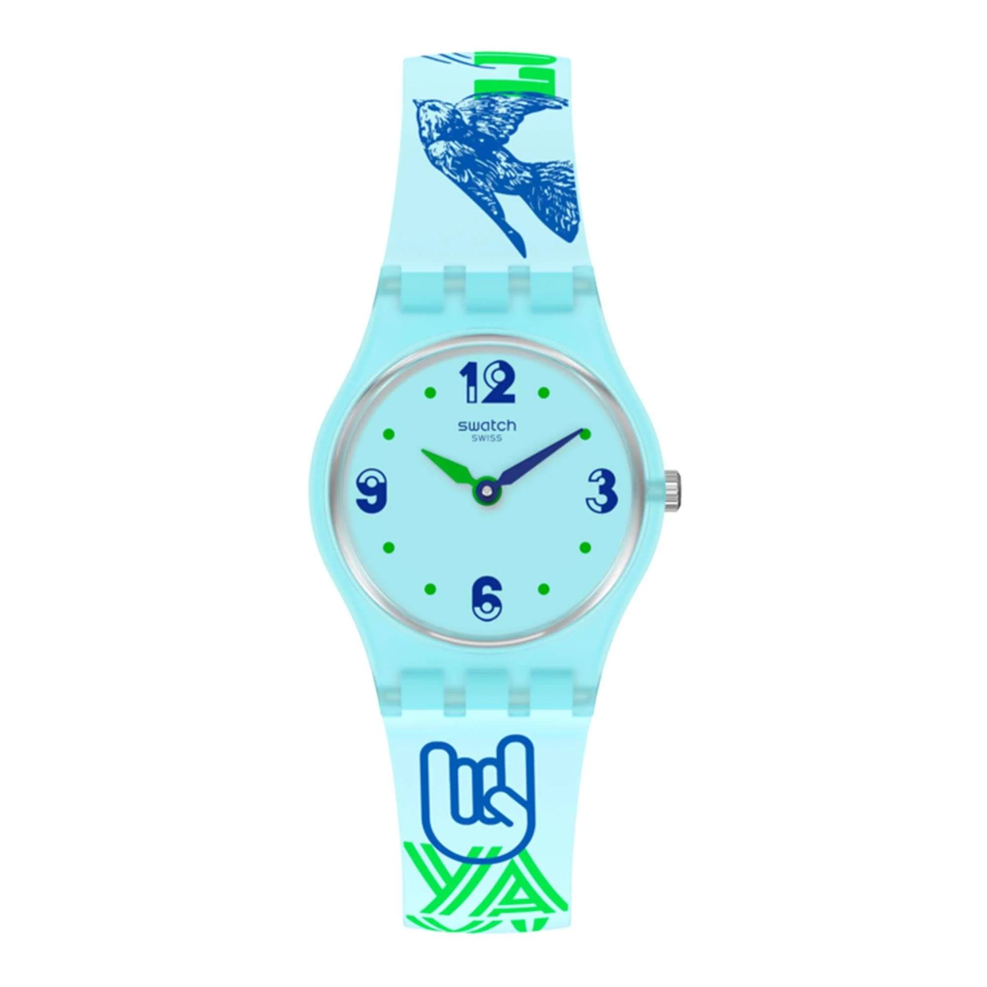 Swatch Original Gent Quartz Blue Dial Blue Silicone Strap LN157 - Image 6