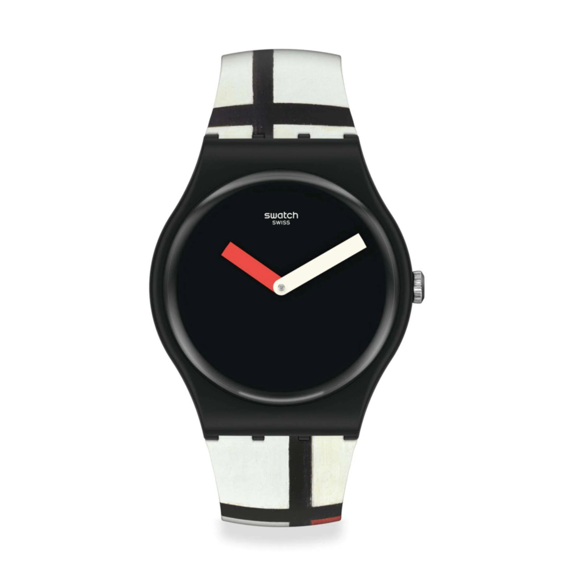 Original Pompidou Red, Blue and White by Piet Mondrian Quartz Unisex Watch SUOZ344 - Image 2