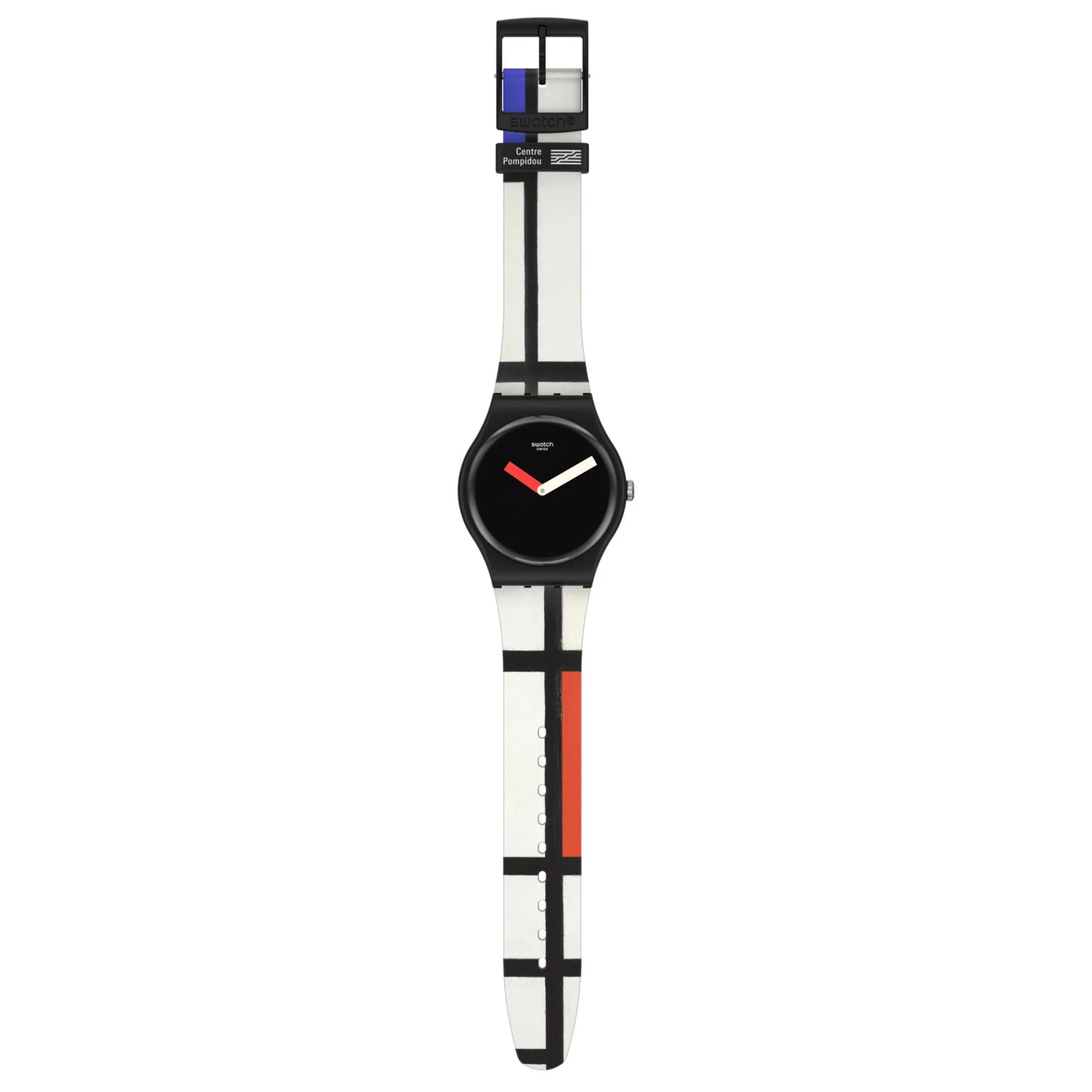 Original Pompidou Red, Blue and White by Piet Mondrian Quartz Unisex Watch SUOZ344 - Image 5