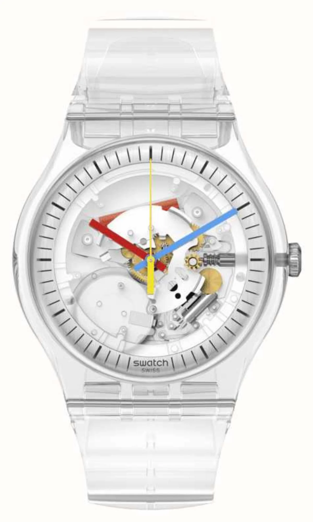Swatch CLEARLY NEW GENT Transparent Dial Unisex Watch Watch SO29K100-S06 - Image 3