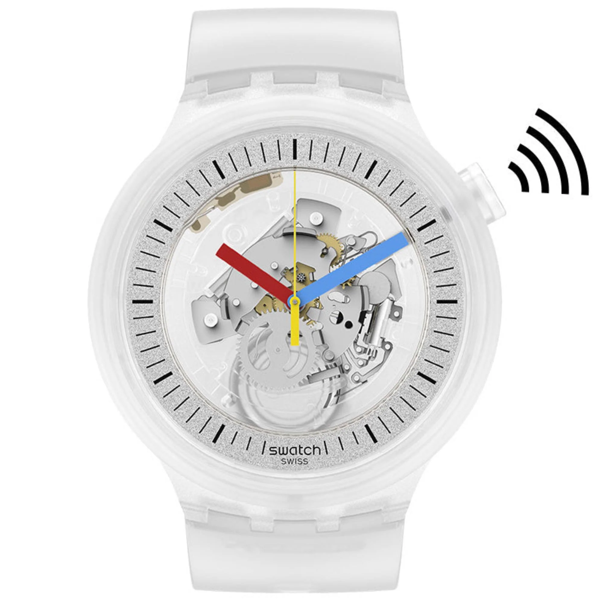 Swatch CLEARLY PAY! Swatch Clear Transparent Unisex Watch SB01K102-5300 - Image 5