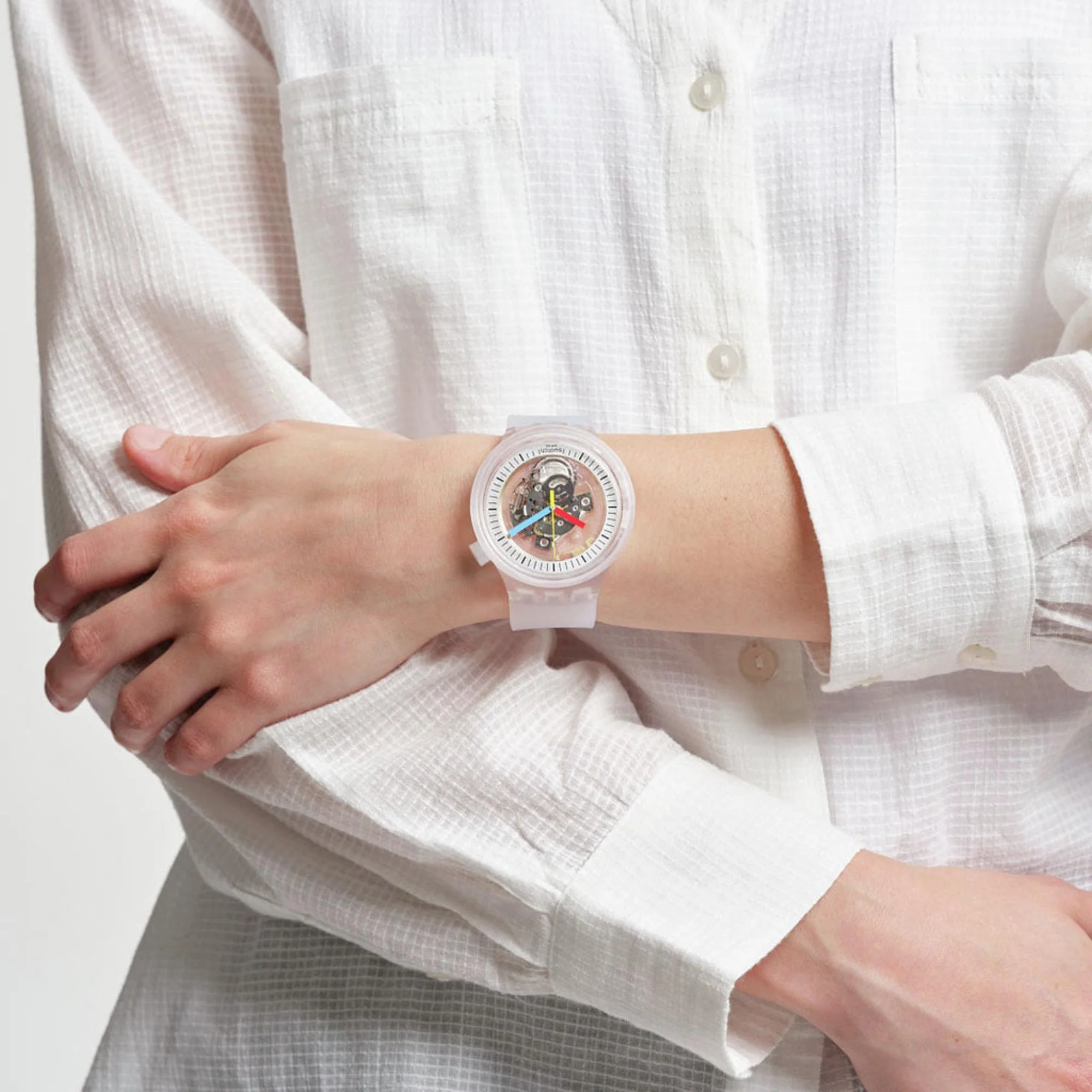 Swatch CLEARLY PAY! Swatch Clear Transparent Unisex Watch SB01K102-5300 - Image 8