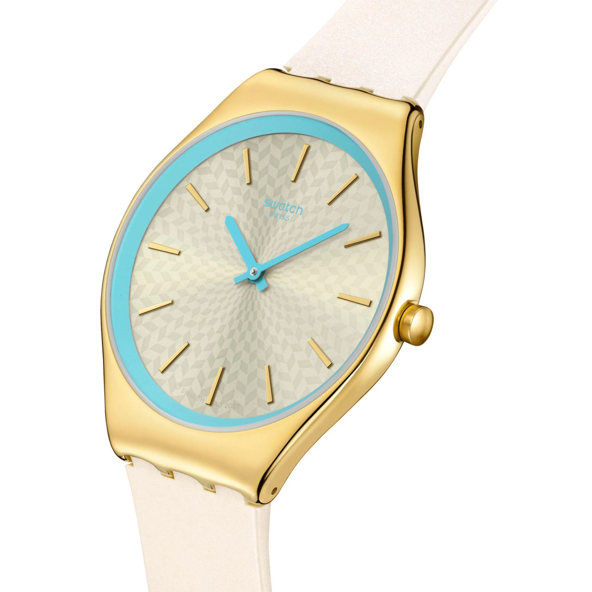 Swatch COCO HO BLU Ivory Dial Silicone Strap Watch SYXG127 - Image 9