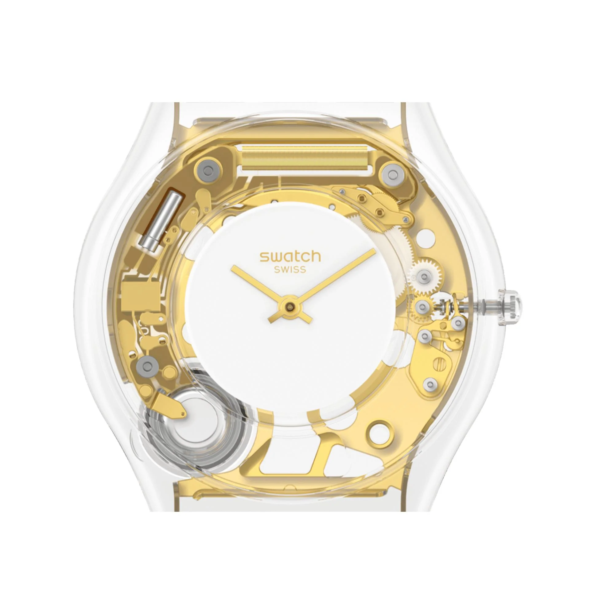 Swatch COEUR DORADO Quartz White Dial White Strap Watch SS08K106-S14 - Image 3