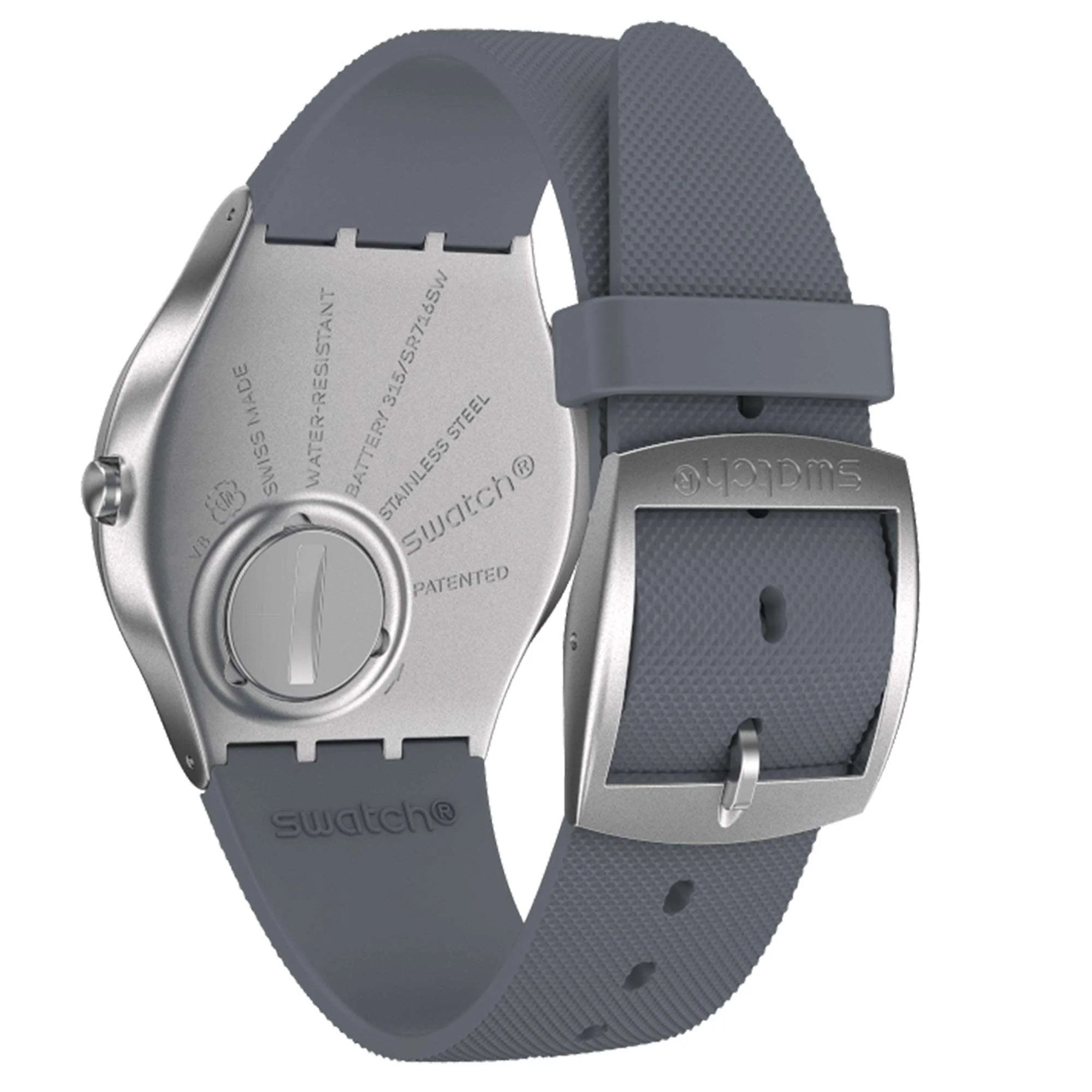 Swatch Day Trick Quartz Grey Dial Rubber Strap Unisex Watch SS07S110 - Image 4
