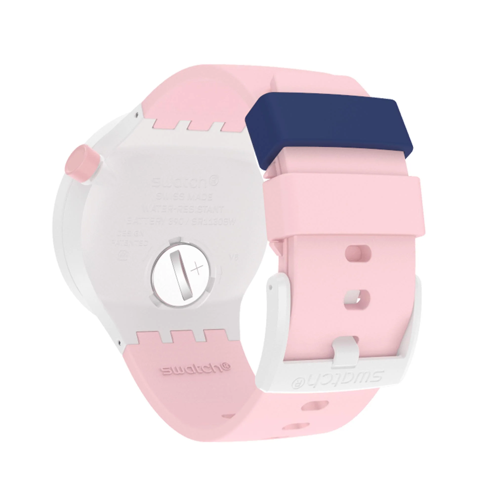 Swatch Diversipink Quartz Movement Blue Dial Silicone Strap Watch SB03M105 - Image 3