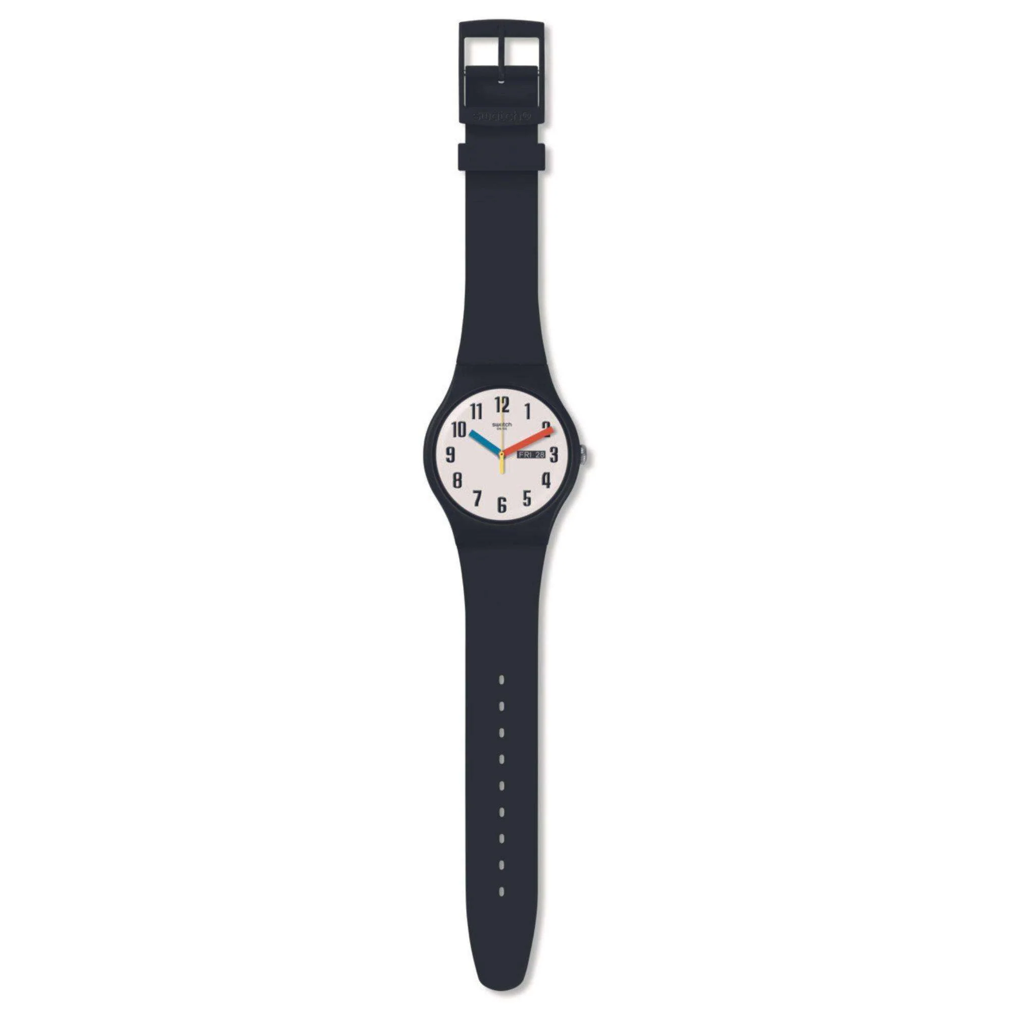 Swatch Elementary in Biosourced New Gent White Dial Black Strap Bau Unisex Watch SO29B705 - Image 2