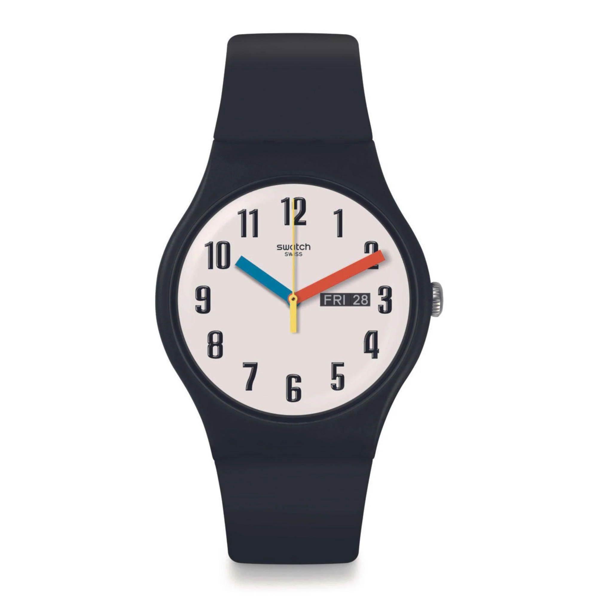 Swatch Elementary in Biosourced New Gent White Dial Black Strap Bau Unisex Watch SO29B705 - Image 4