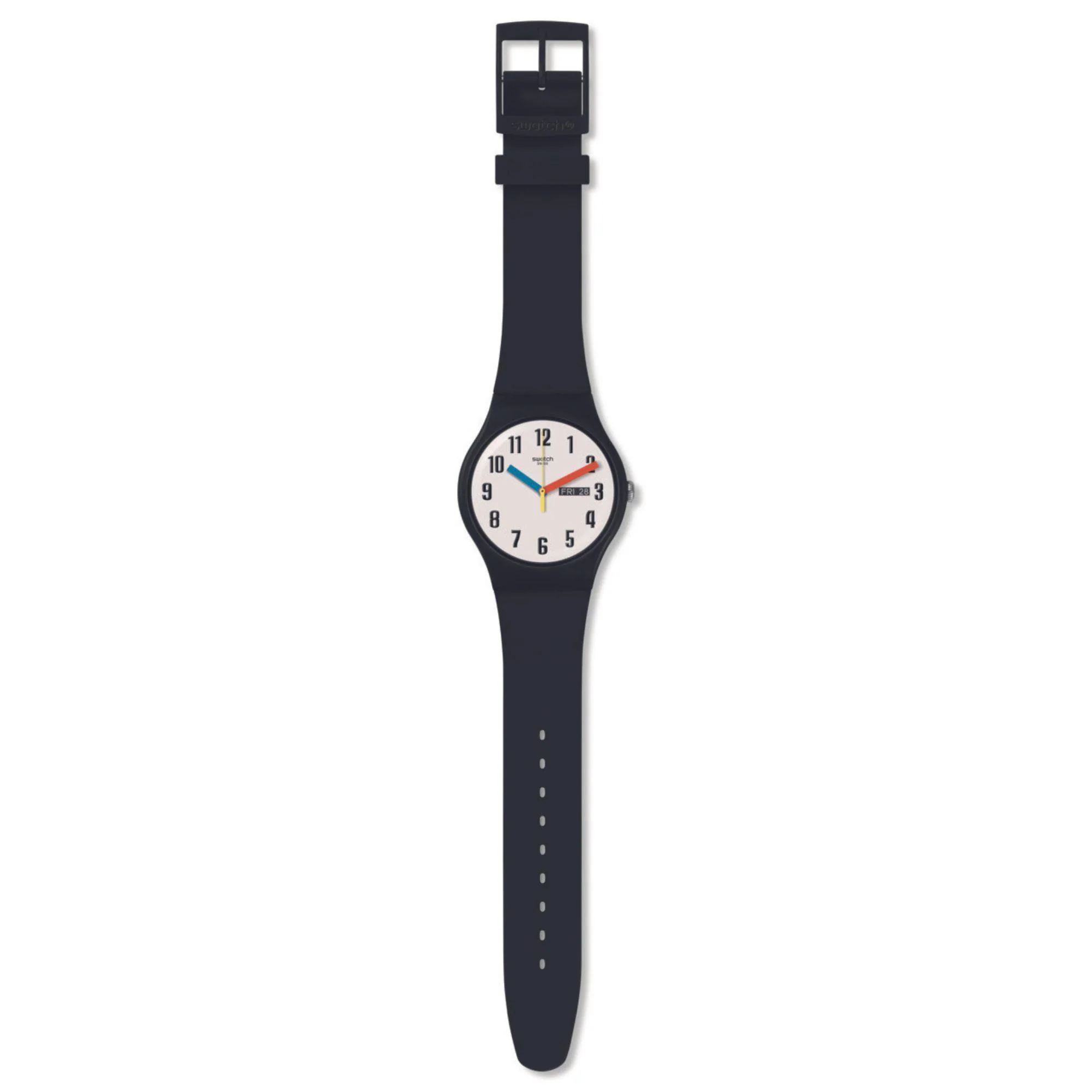 Swatch Elementary in Biosourced New Gent White Dial Black Strap Bau Unisex Watch SO29B705 - Image 5