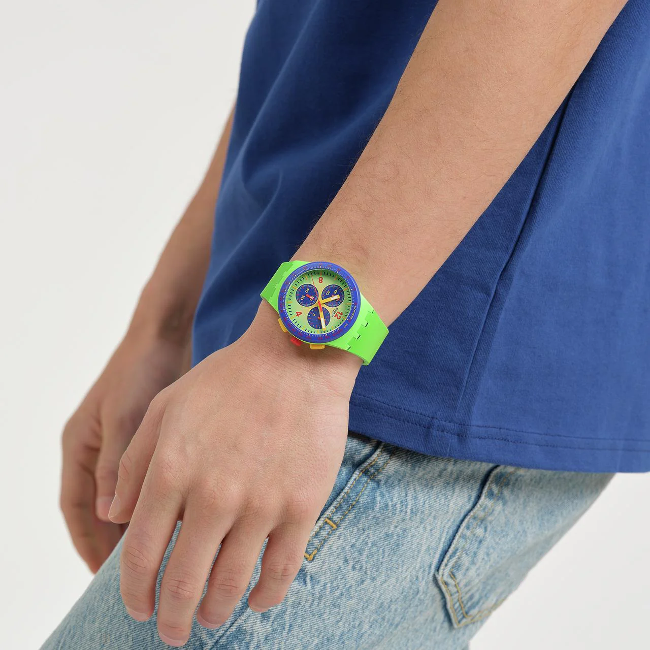 Swatch Flowing Freshly Green Dial Silicone Strap Unisex Watch SUSG101 - Image 2
