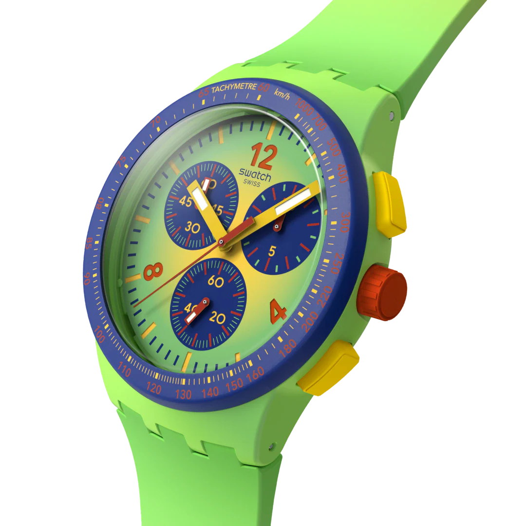 Swatch Flowing Freshly Green Dial Silicone Strap Unisex Watch SUSG101 - Image 3