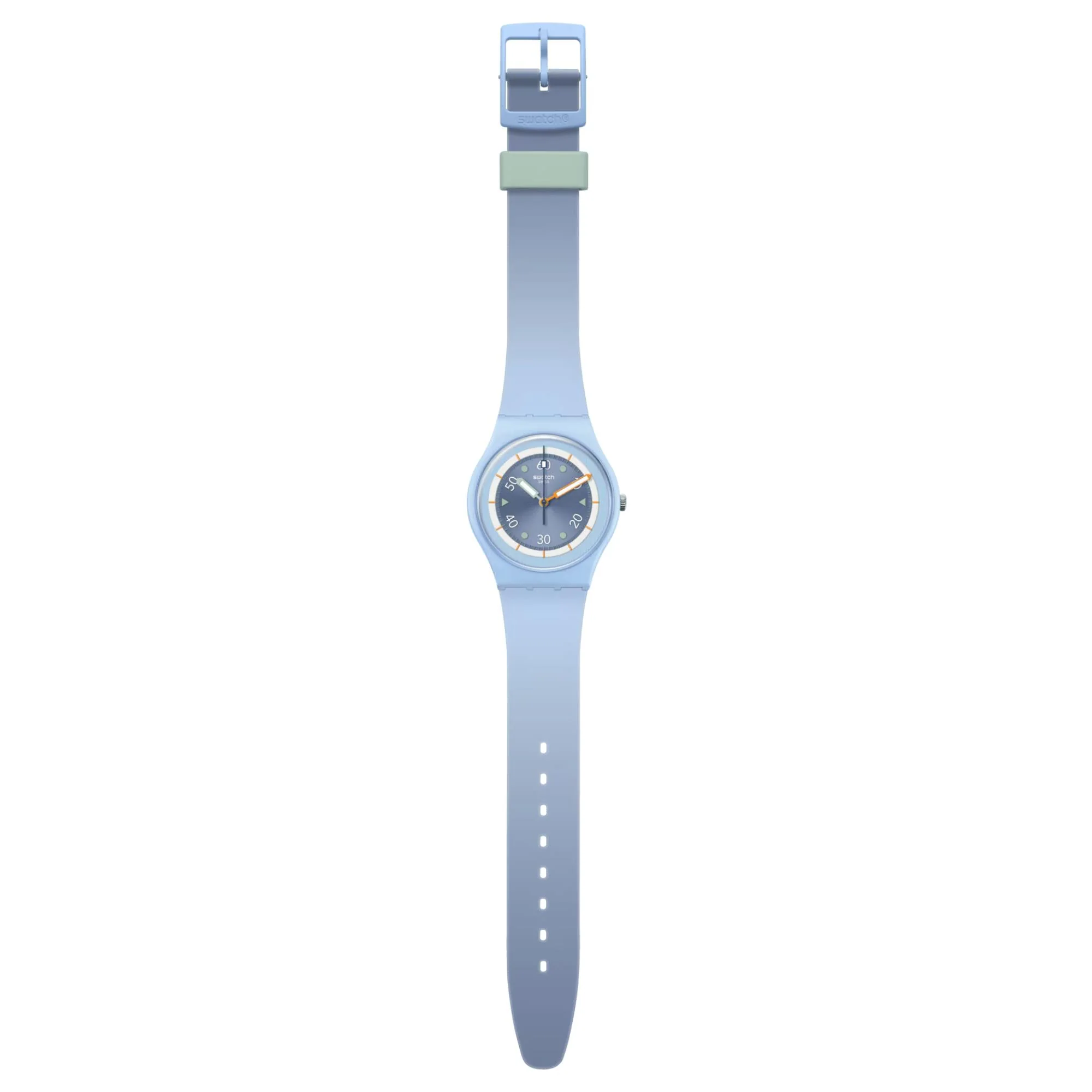 Swatch Frozen Waterfall Bioceramic Light Blue Dial Silicone Strap Unisex Watch SO31L100 - Image 5