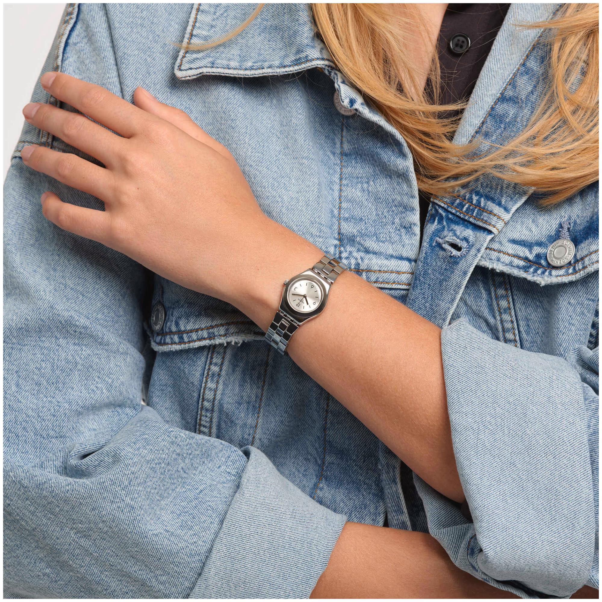 Swatch Gradino Quartz Silver Dial Stainless Steel Bracelet Ladies Watch YSS300G - Image 3