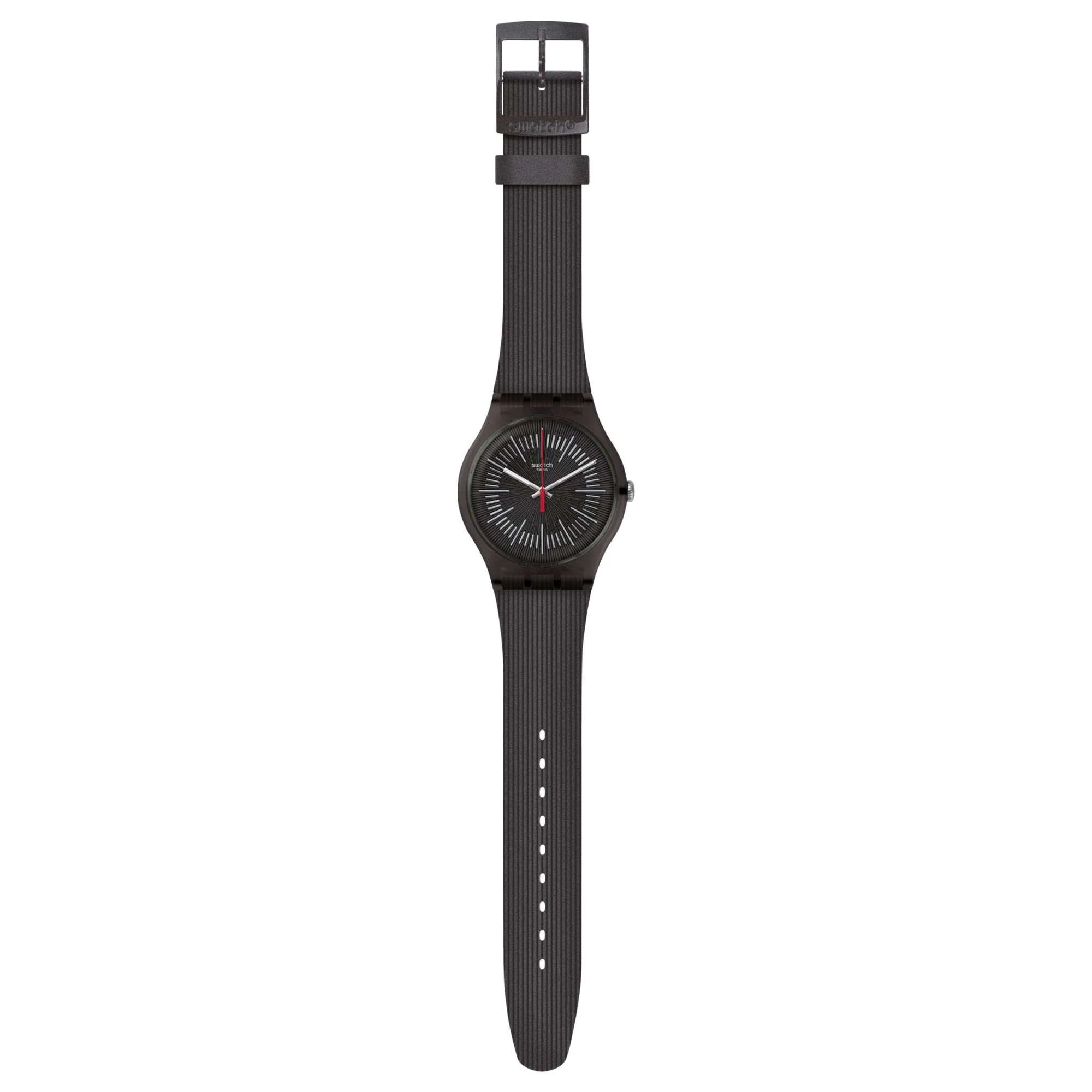 Swatch Intercyderal Quartz Black Dial Silicone Strap Unisex Watch SUOB178 - Image 2