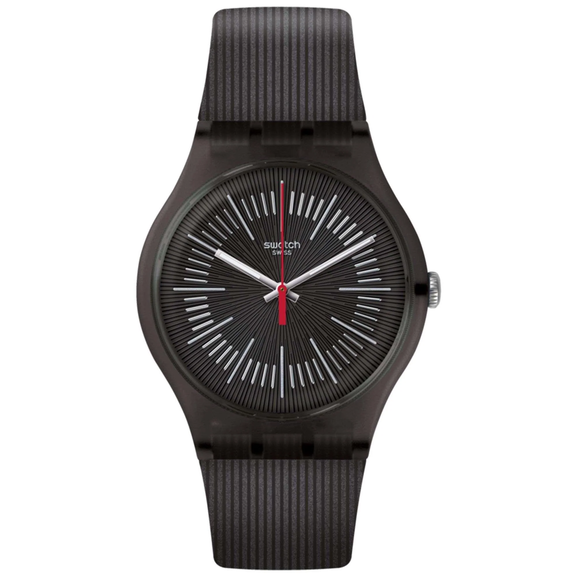 Swatch Intercyderal Quartz Black Dial Silicone Strap Unisex Watch SUOB178 - Image 5