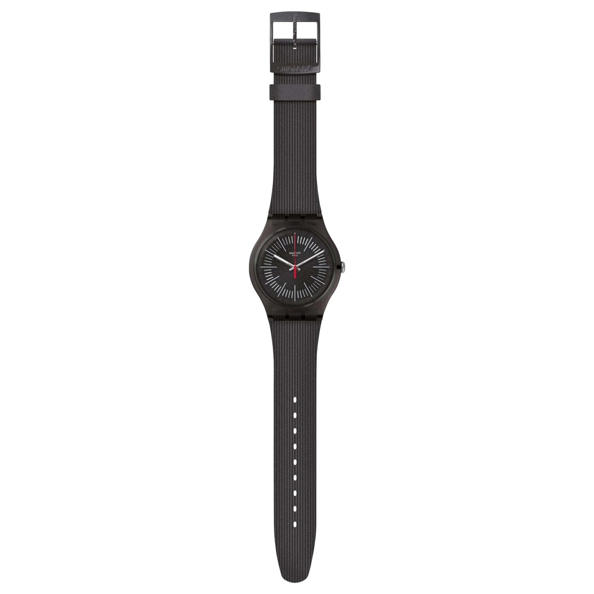 Swatch Intercyderal Quartz Black Dial Silicone Strap Unisex Watch SUOB178 - Image 6