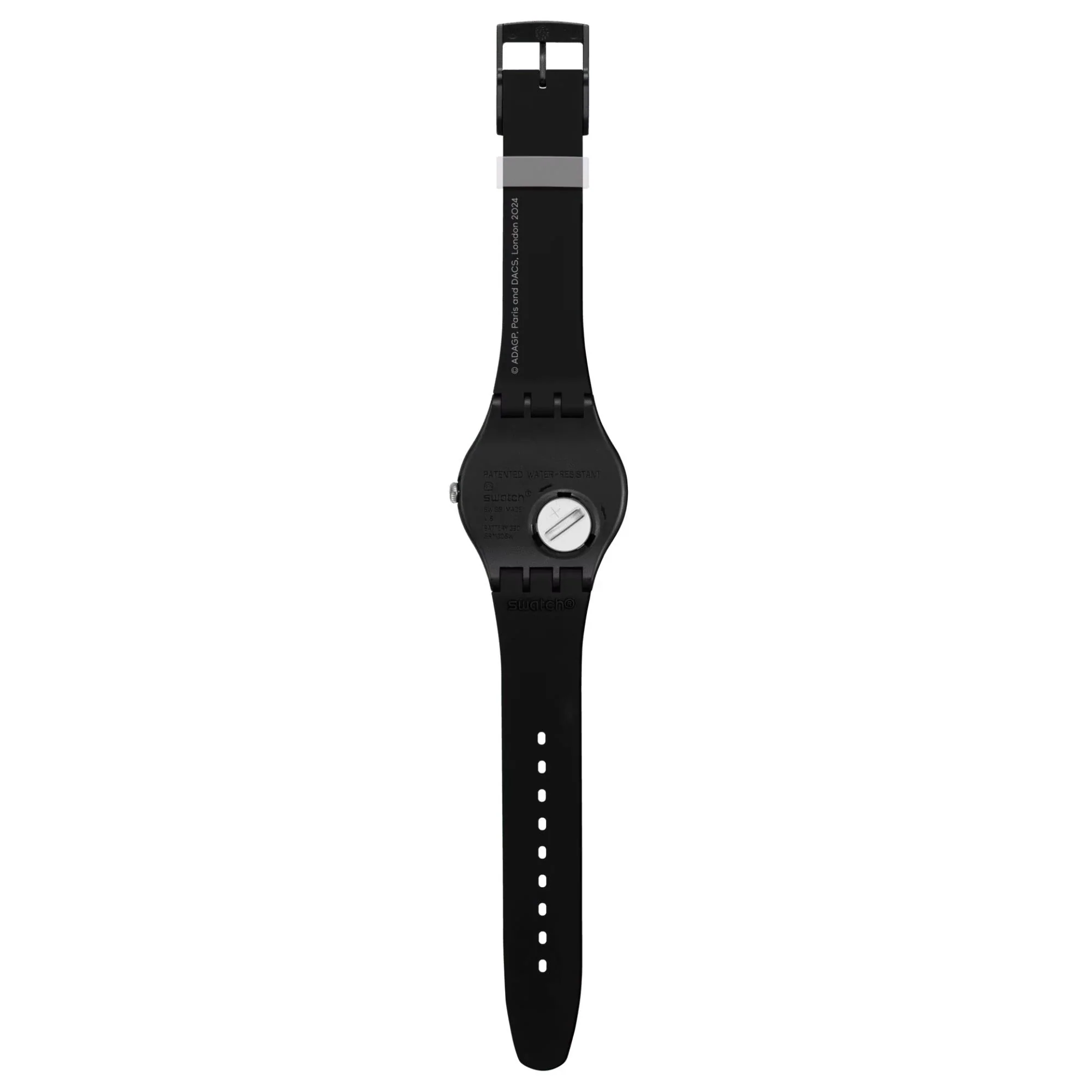 Swatch Leger's Two Women Holding Flowers Silicone Strap Unisex Watch SUOZ363C - Image 12