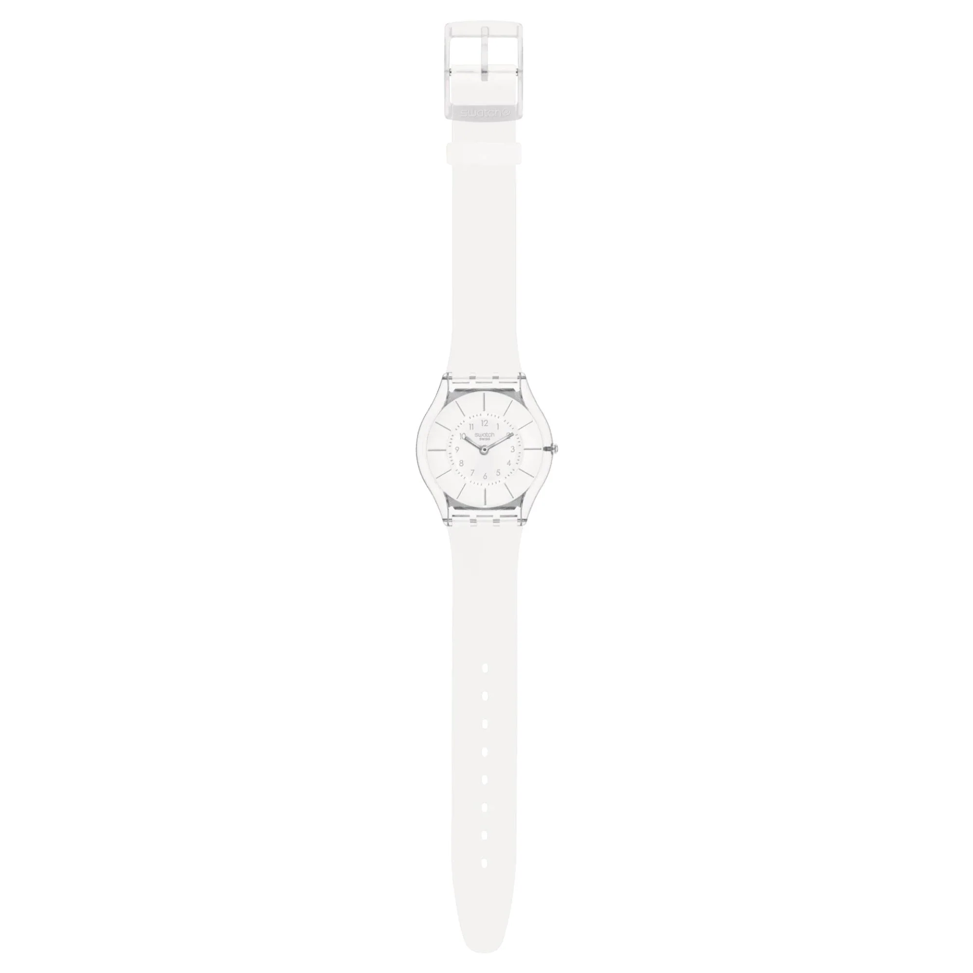 Swatch Lifestyle White Classiness Quartz White Dial Silicone Strap Unisex Watch SS08K102-S14 - Image 7