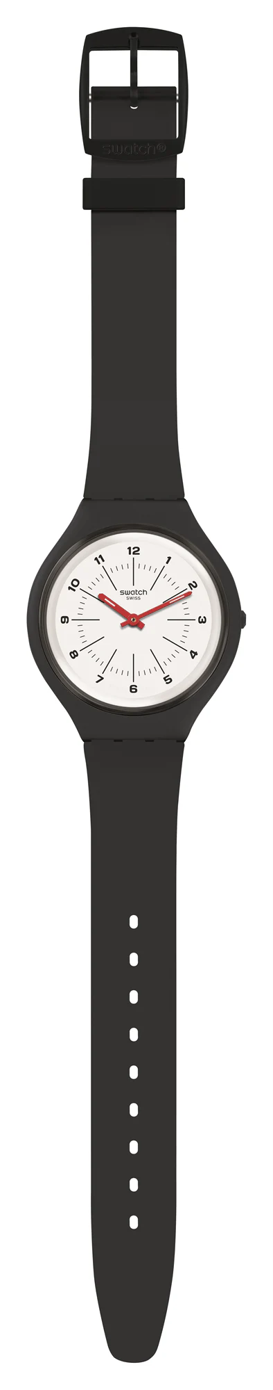 Swatch Skinwheel Plastic Case Grey Silicone Strap White Dial Unisex Watch SVUM104 - Image 3