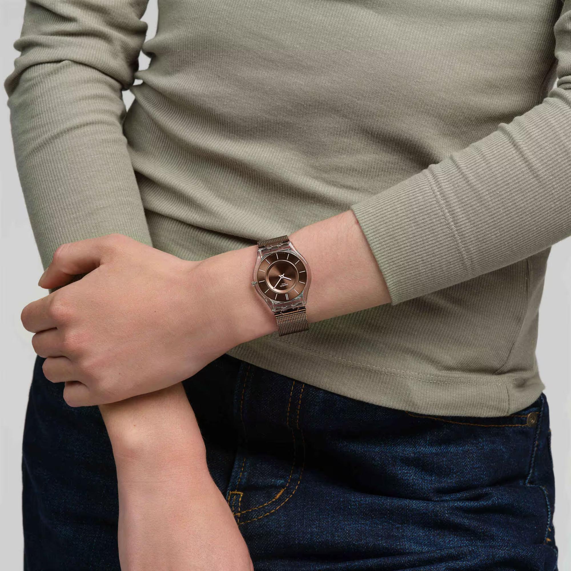 Swatch MOCHA IN MIND Quartz Brown Dial Stainless Steel Mesh Strap Men’s Watch SS08K121M - Image 5