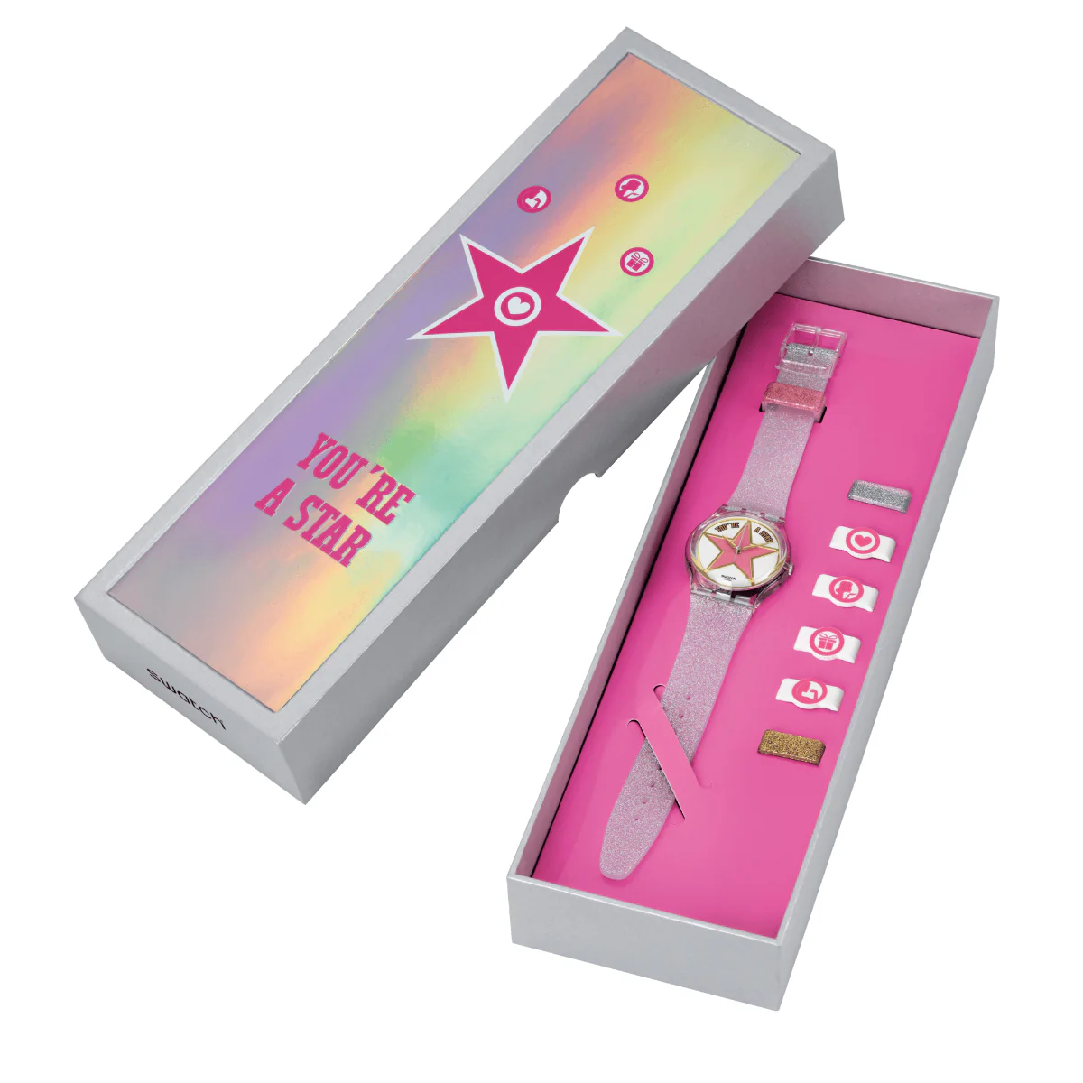 Swatch Star Mom Quartz Pink Dial Silicone Strap Ladies Watch SO28Z108 - Image 8