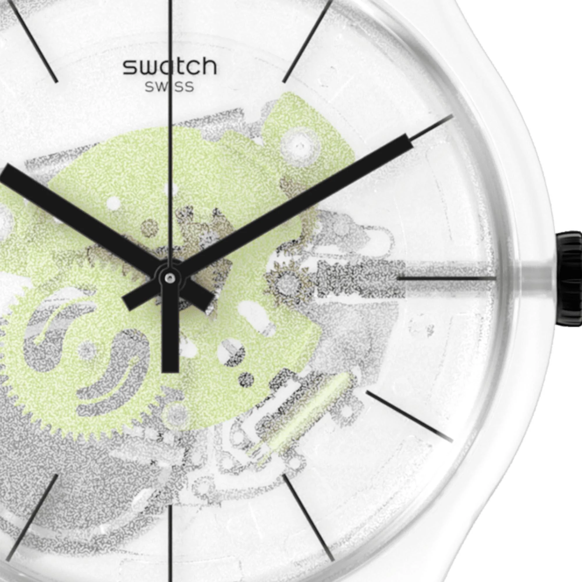 Swatch New Gent Green Daze Quartz Transparnet Dial Green Strap Unisex Watch SO29K106 - Image 7