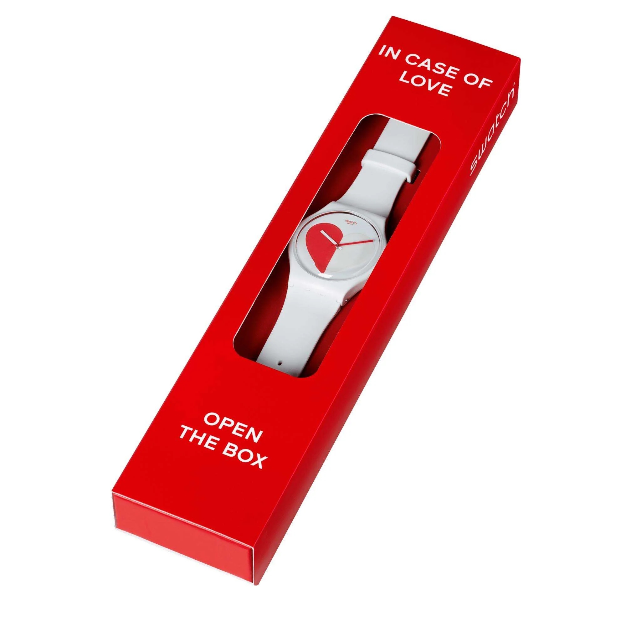 Swatch New Gent Half <3 Red Quartz White Dial White Silicone Strap Unisex Watch SO29Z113 - Image 7
