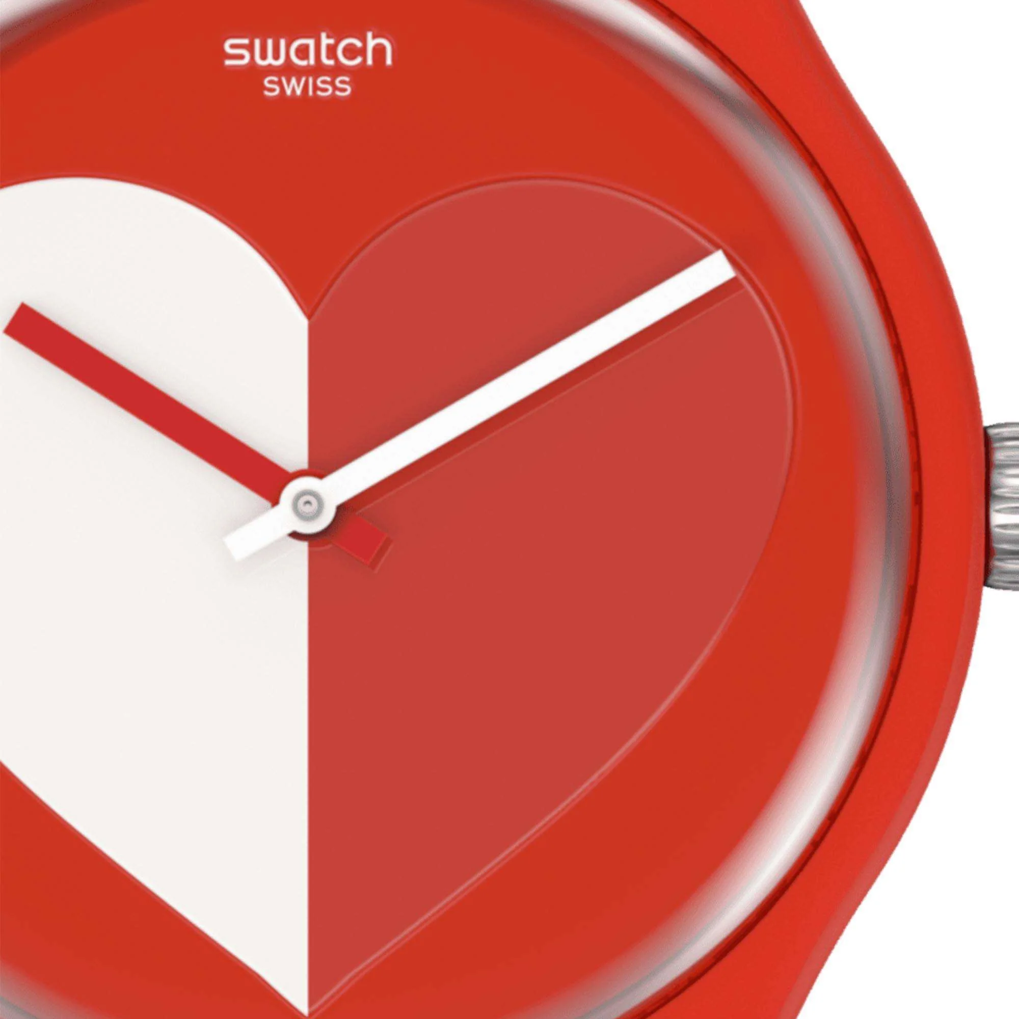 Swatch New Gent Half <3 White Quartz Red Dial Red Silicone Strap Unisex Watch SO29Z112 - Image 4