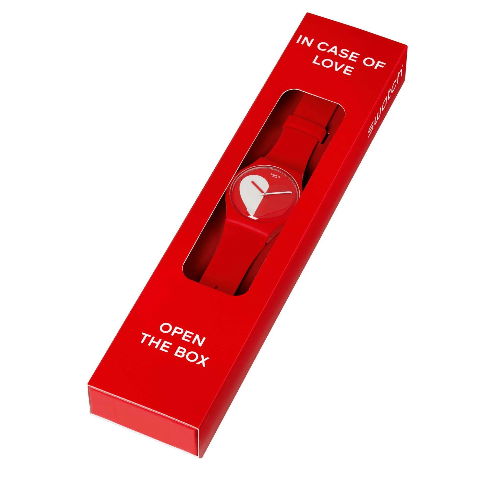 Swatch New Gent Half <3 White Quartz Red Dial Red Silicone Strap Unisex Watch SO29Z112 - Image 6