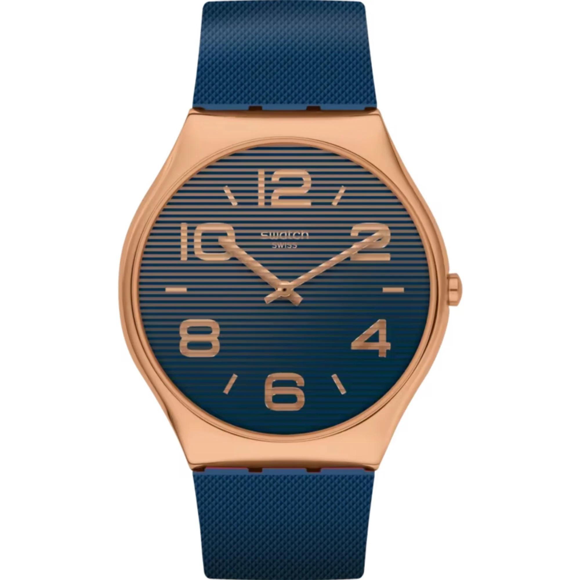 Swatch Night Trick Quartz Blue Dial Rubber Strap Unisex Watch SS07G101