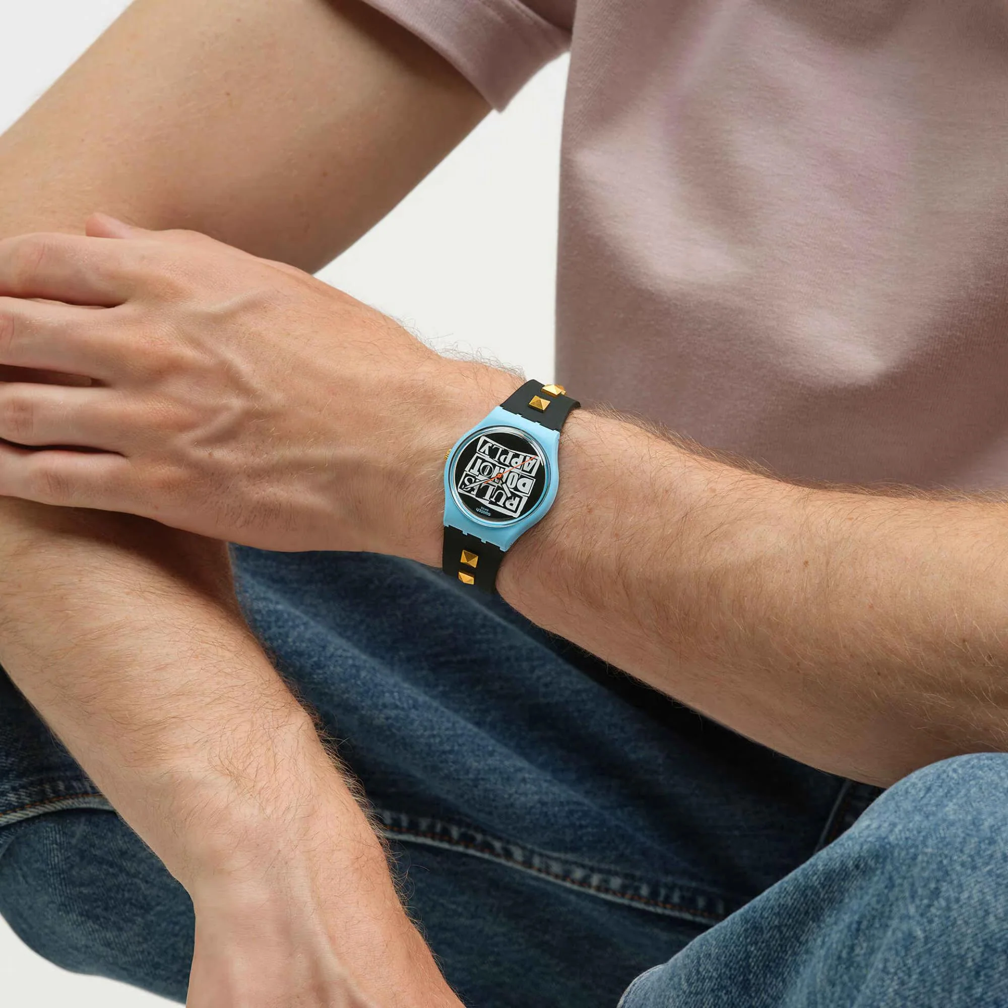 Swatch No Rules Broken Rules Black Dial Silicone Strap Unisex Casual Watch SO31L101 - Image 11