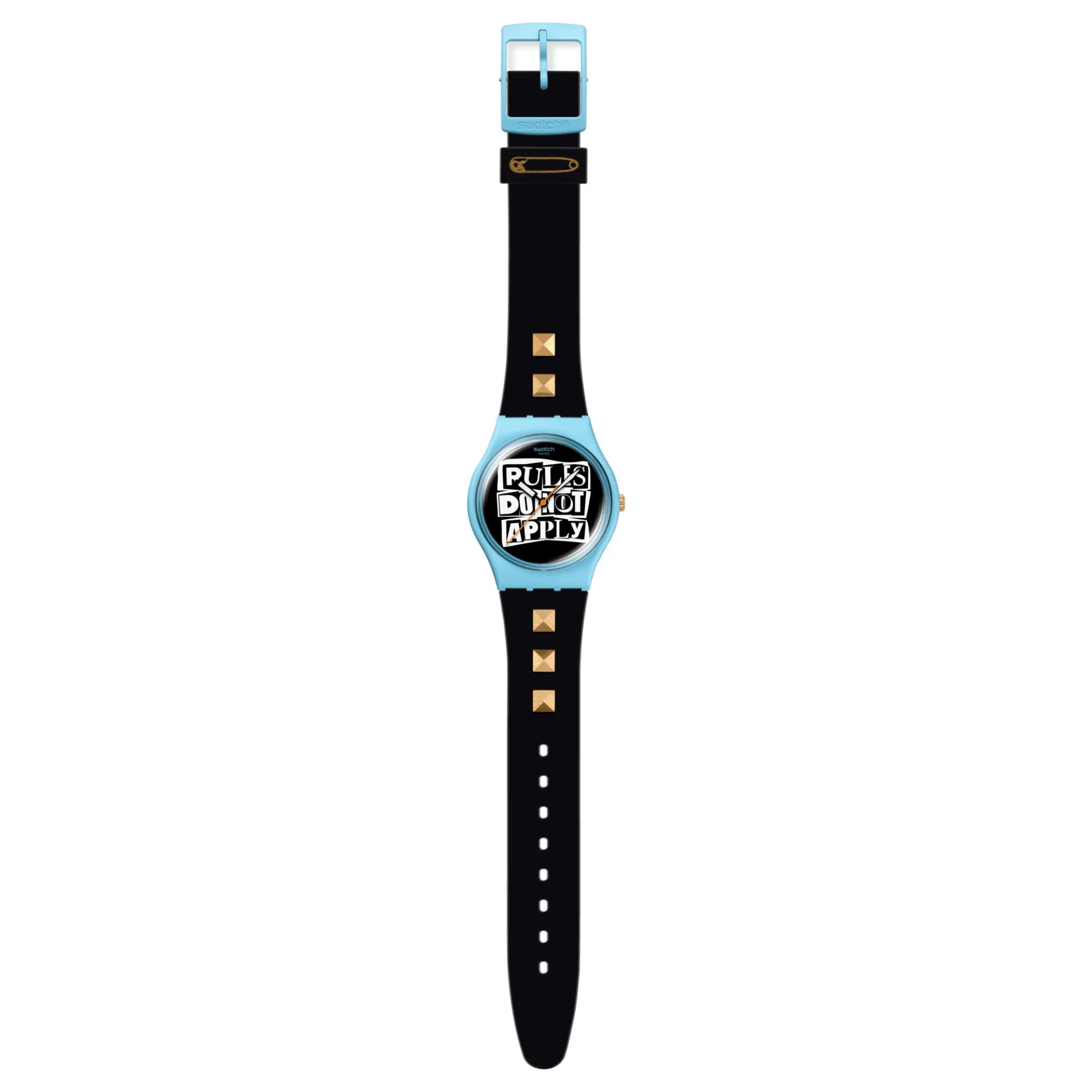 Swatch No Rules Broken Rules Black Dial Silicone Strap Unisex Casual Watch SO31L101 - Image 4