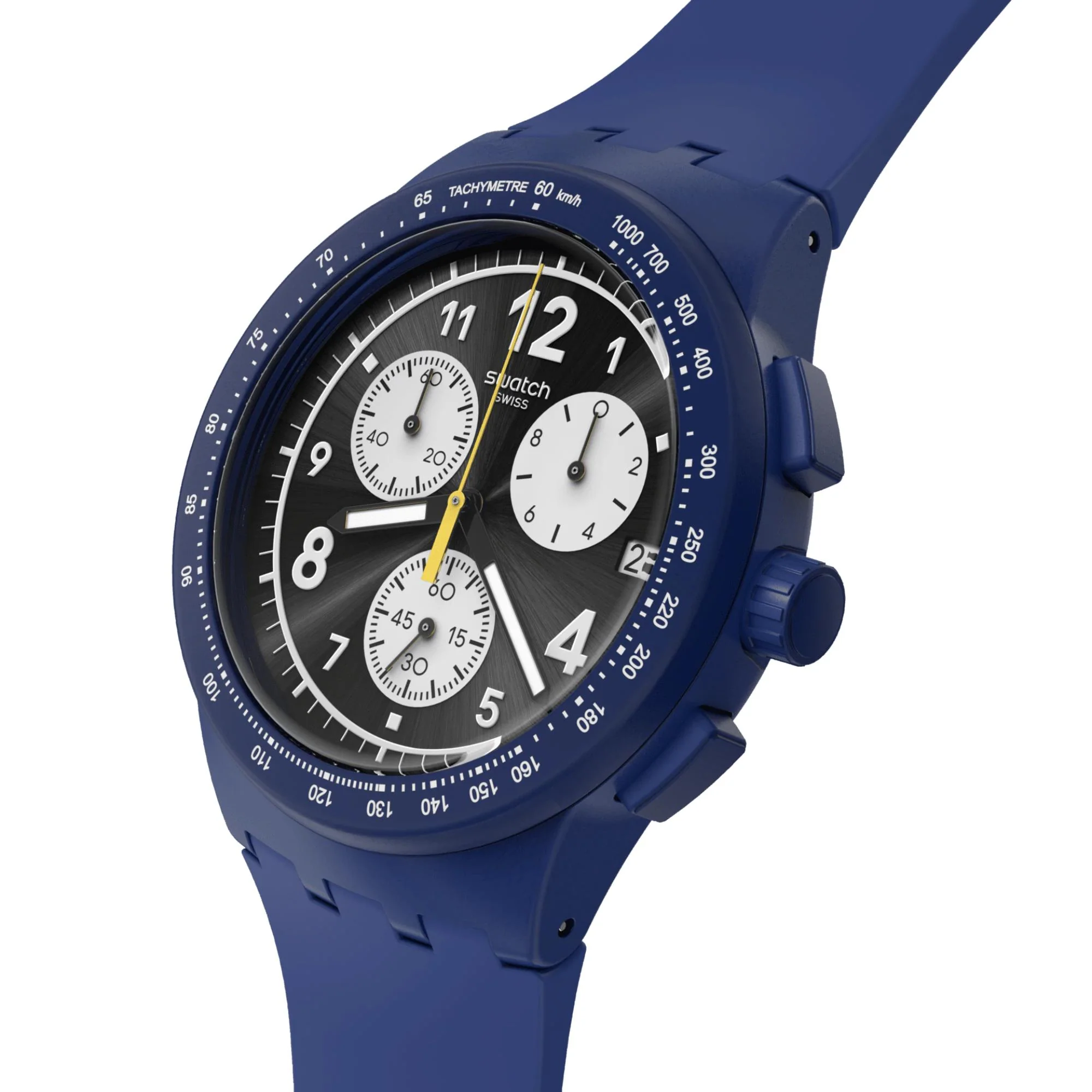 Swatch Nothing Basic About Blue Quartz Blue Chronograph Dial Blue Silicone Strap Men's Watch SUSN418 - Image 2