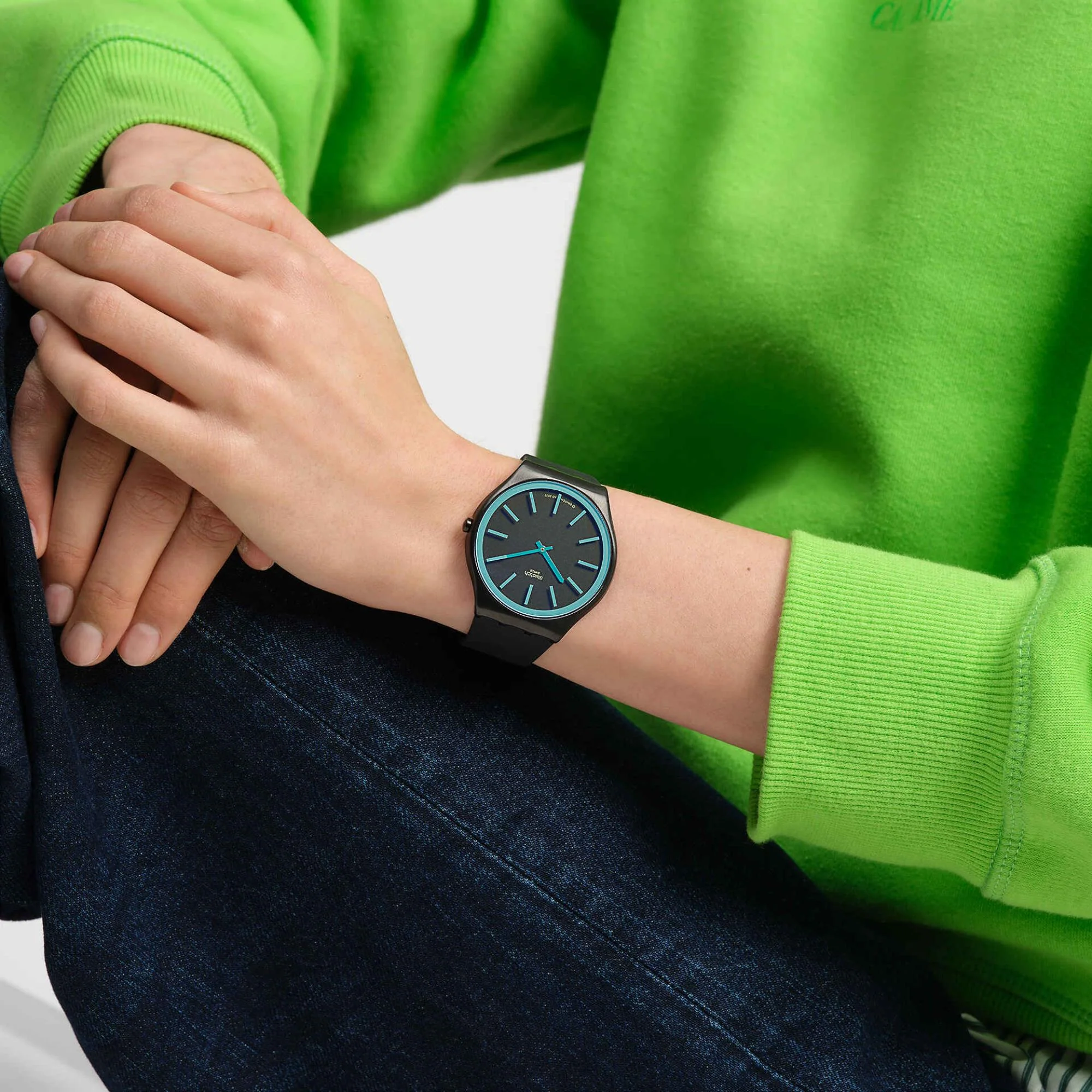 Swatch Obsidian Shimmer Blue Dial Unisex Watch SS07B111 - Image 2