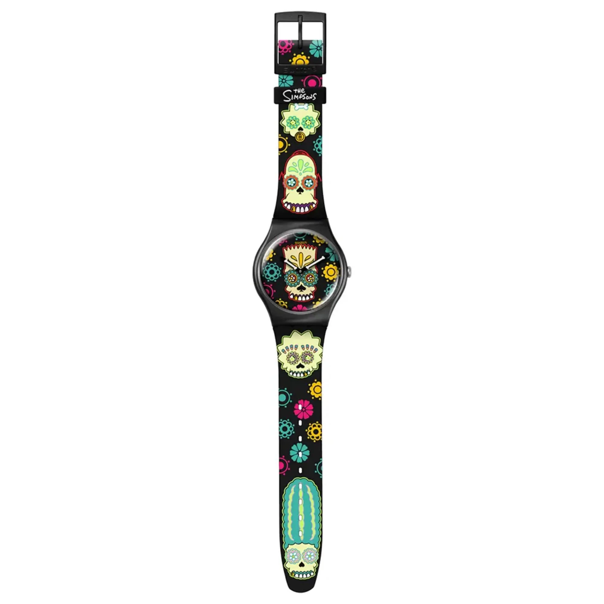 Swatch x The Simpsons (41mm) D'OH OF THE DEAD Black Printed Dial Black Printed Strap Watch SO29Z135 - Image 12